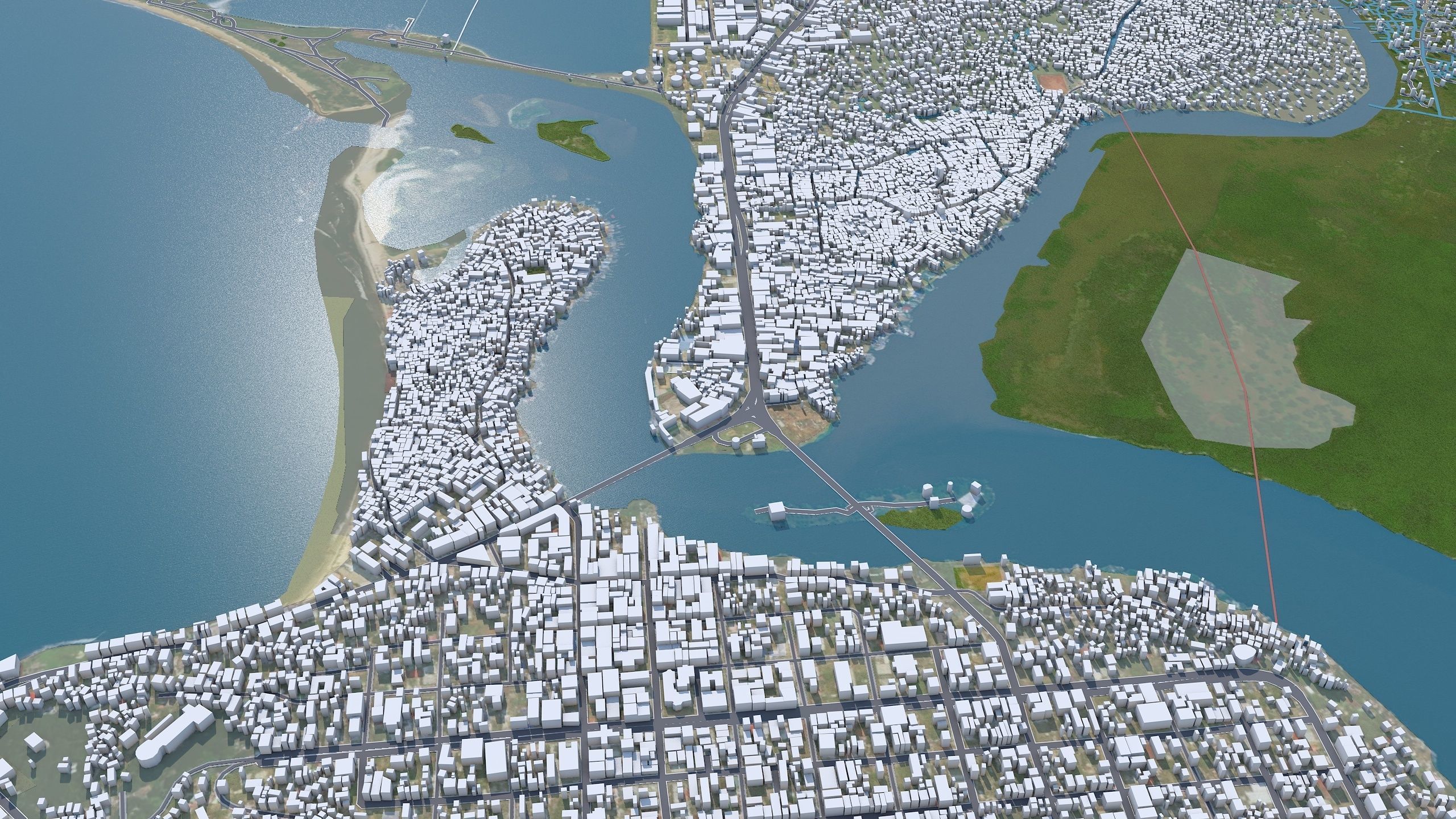 Monrovia Liberia 20km Low-poly 3D model_2