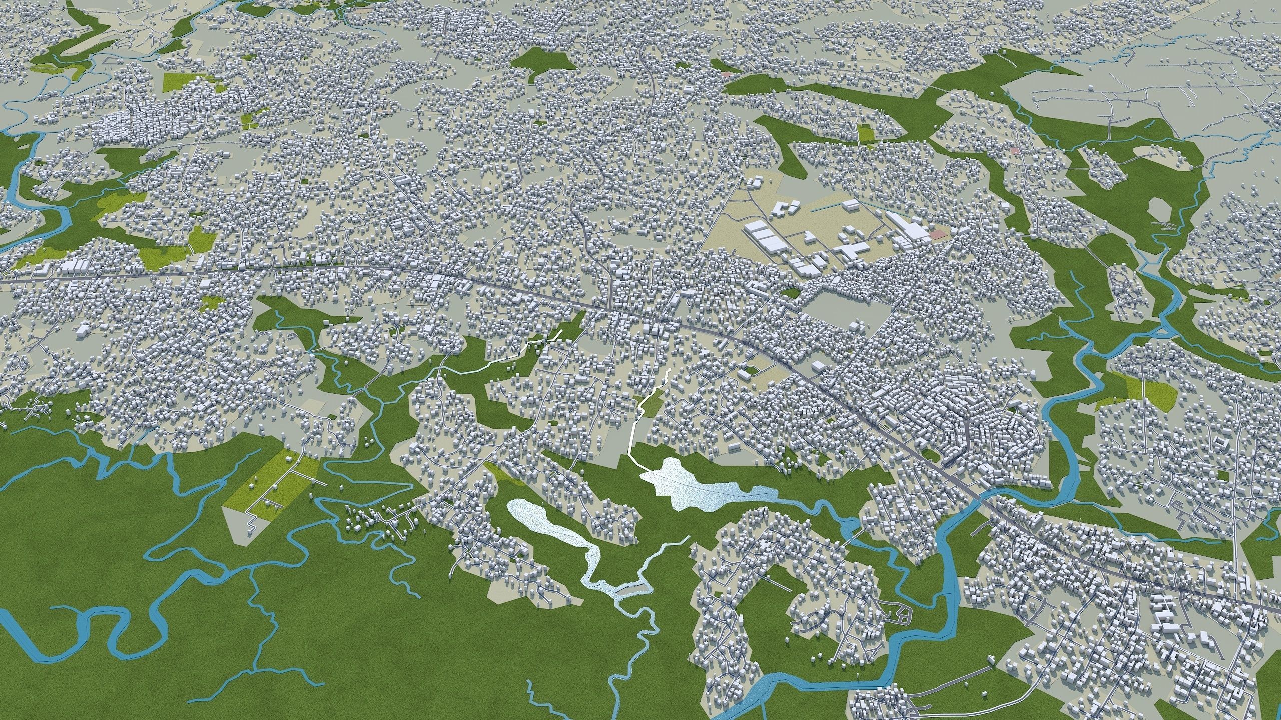 Monrovia Liberia 20km Low-poly 3D model_9