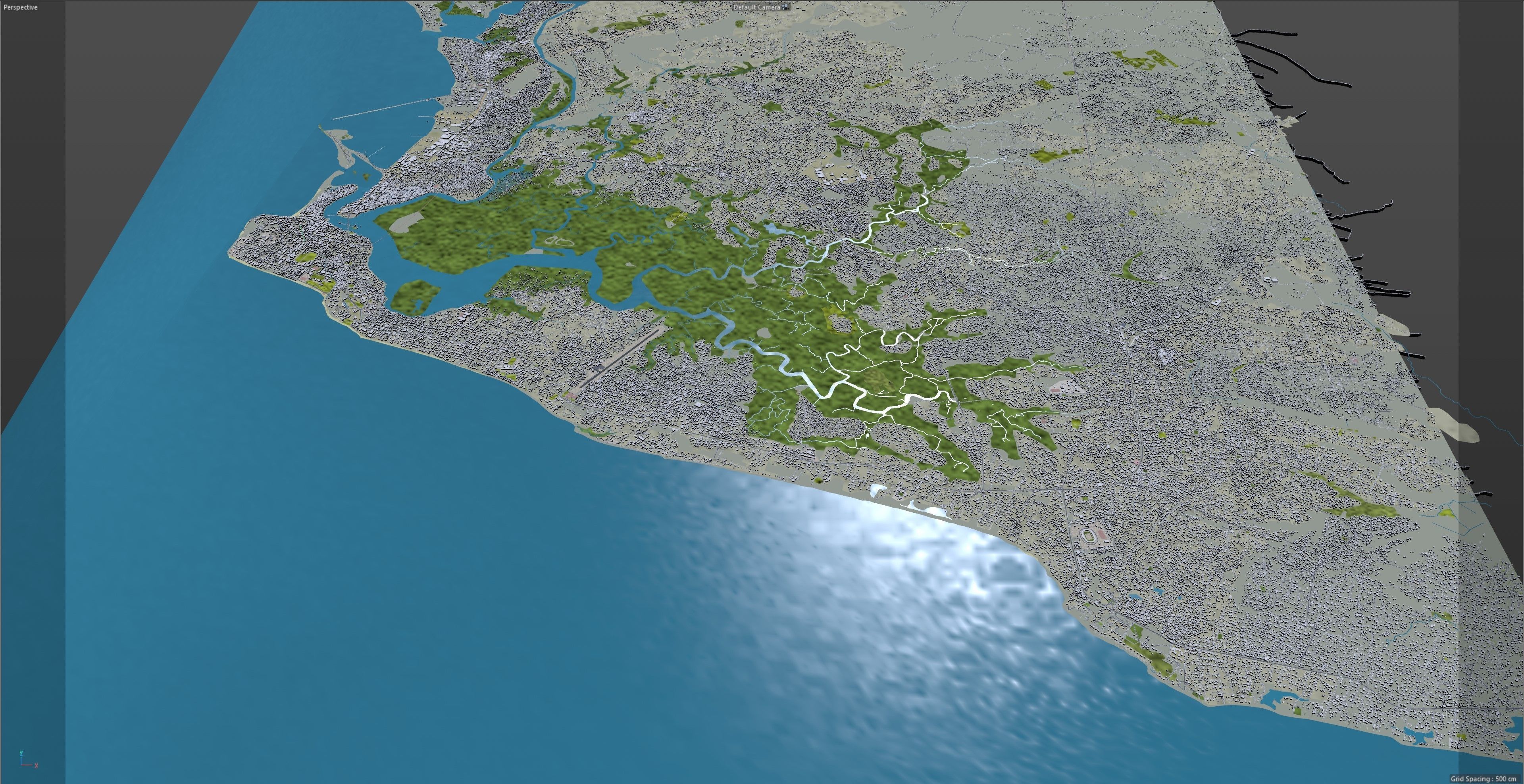 Monrovia Liberia 20km Low-poly 3D model_10