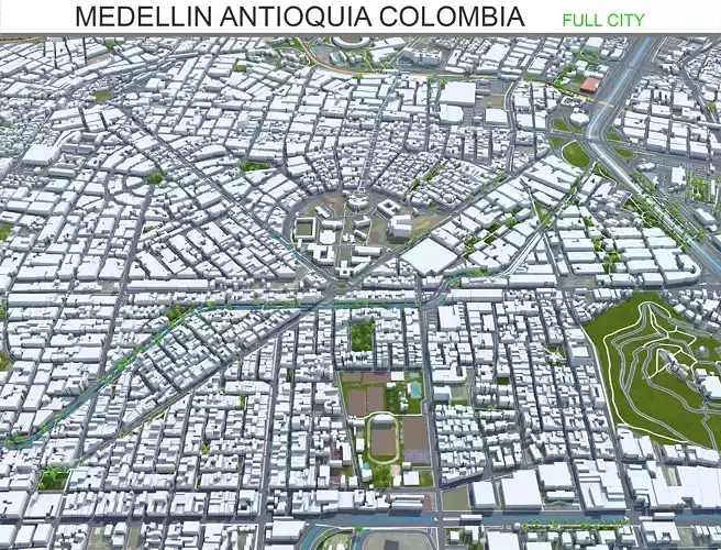 Medellin Antioquia Colombia 30km Low-poly 3D model