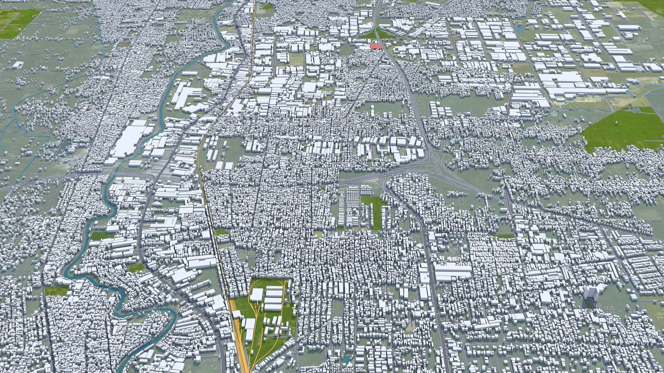 Medan Indonesia 30km Low-poly 3D model_7