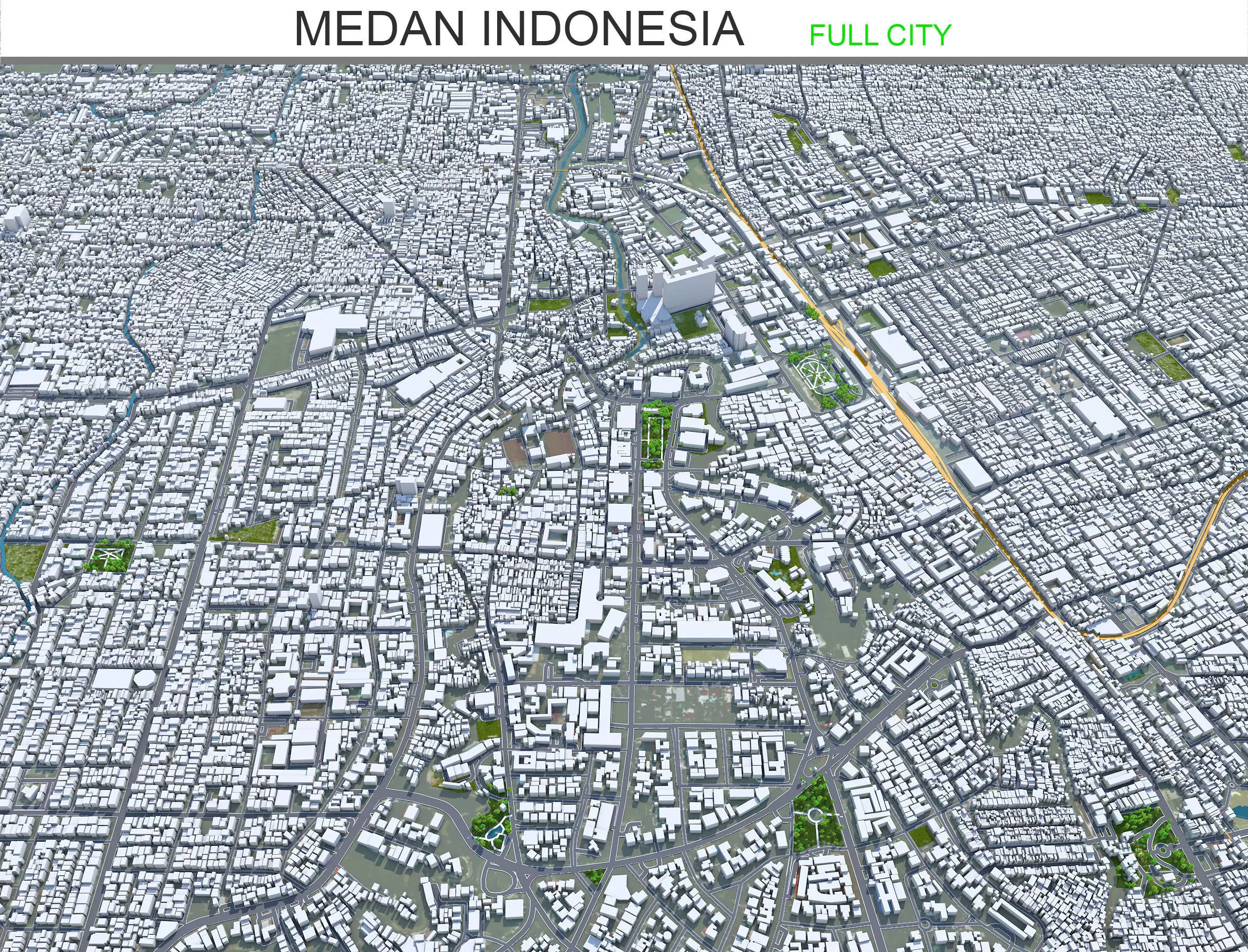 Medan Indonesia 30km Low-poly 3D model_0