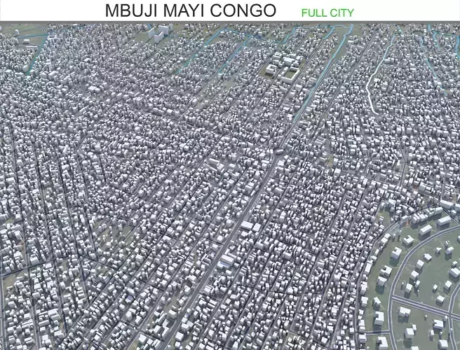 Mbuji Mayi Congo 20km AI Low-poly 3D model