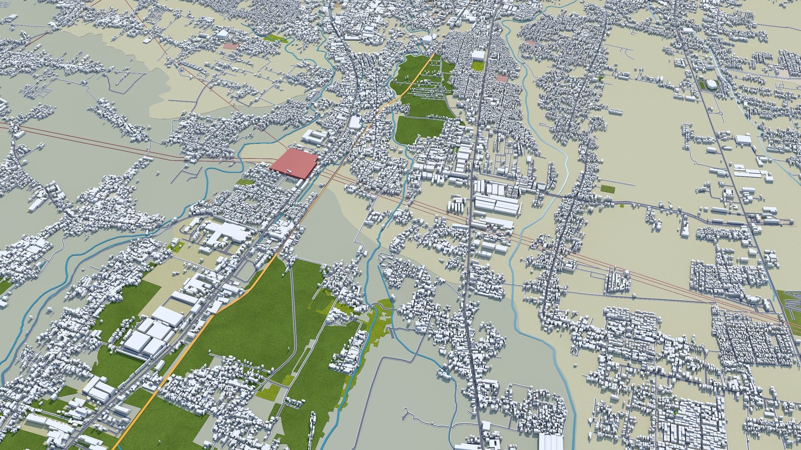 Malang East Java Indonesia 20km Low-poly 3D model_6