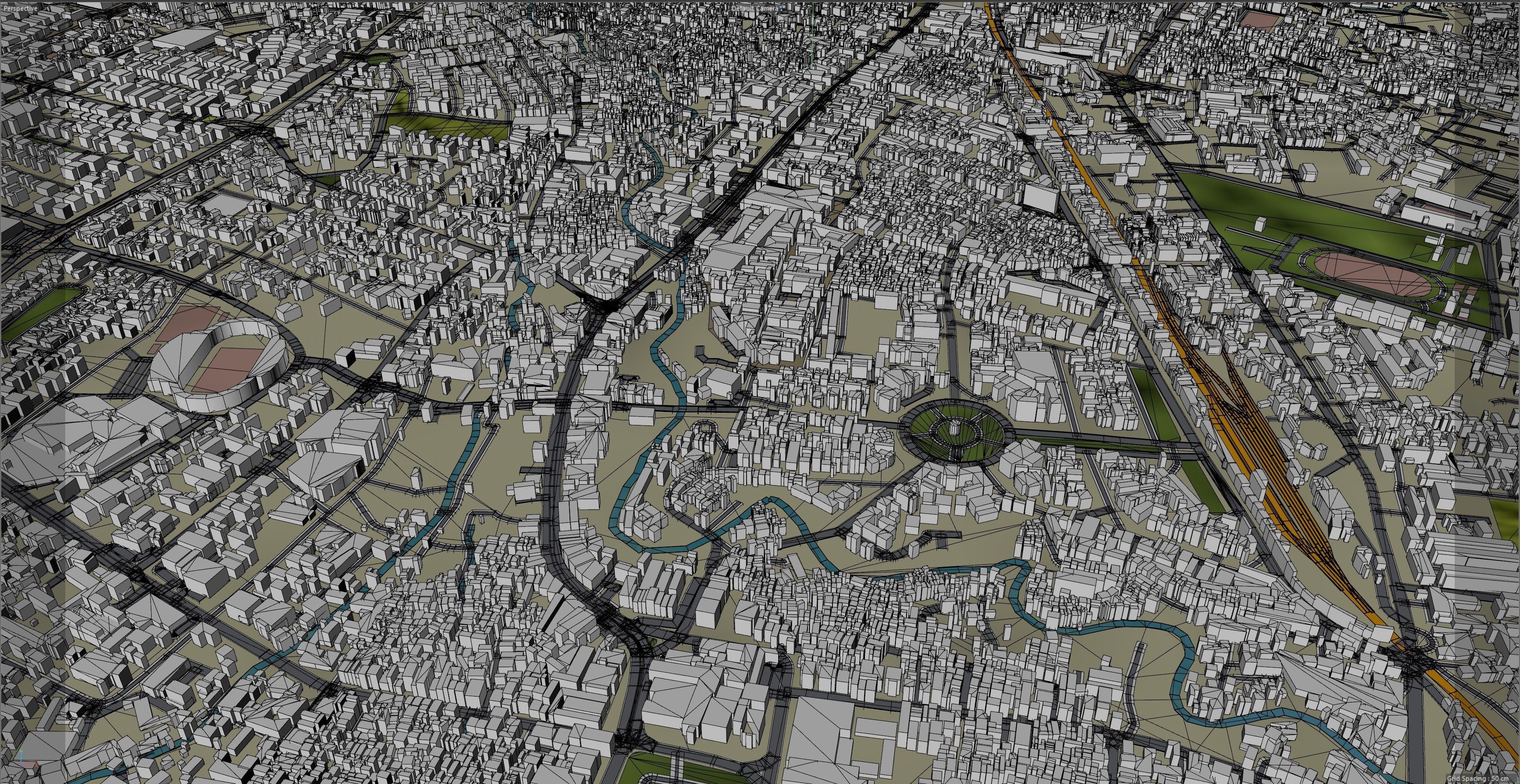 Malang East Java Indonesia 20km Low-poly 3D model_10