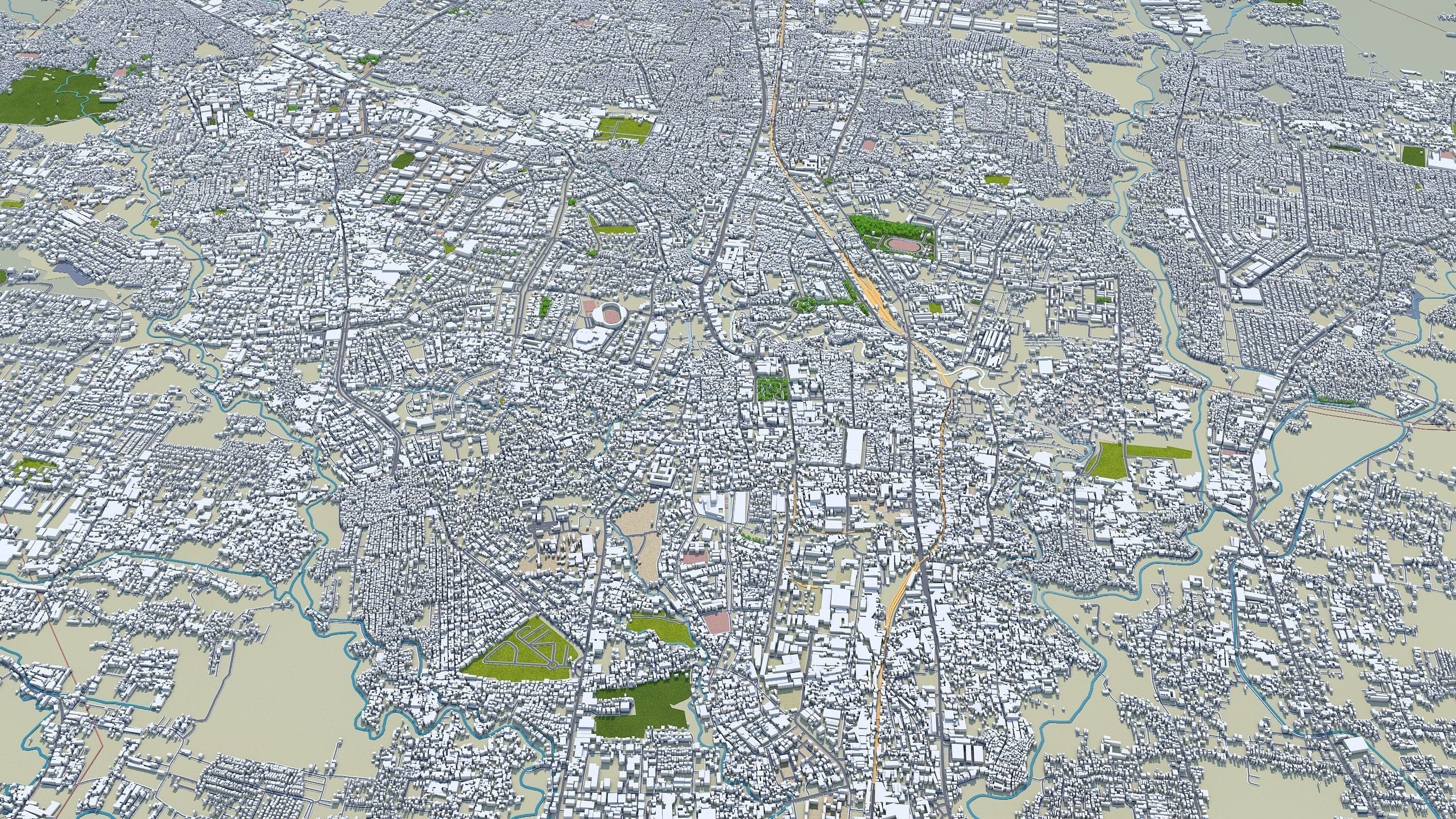 Malang East Java Indonesia 20km Low-poly 3D model_4