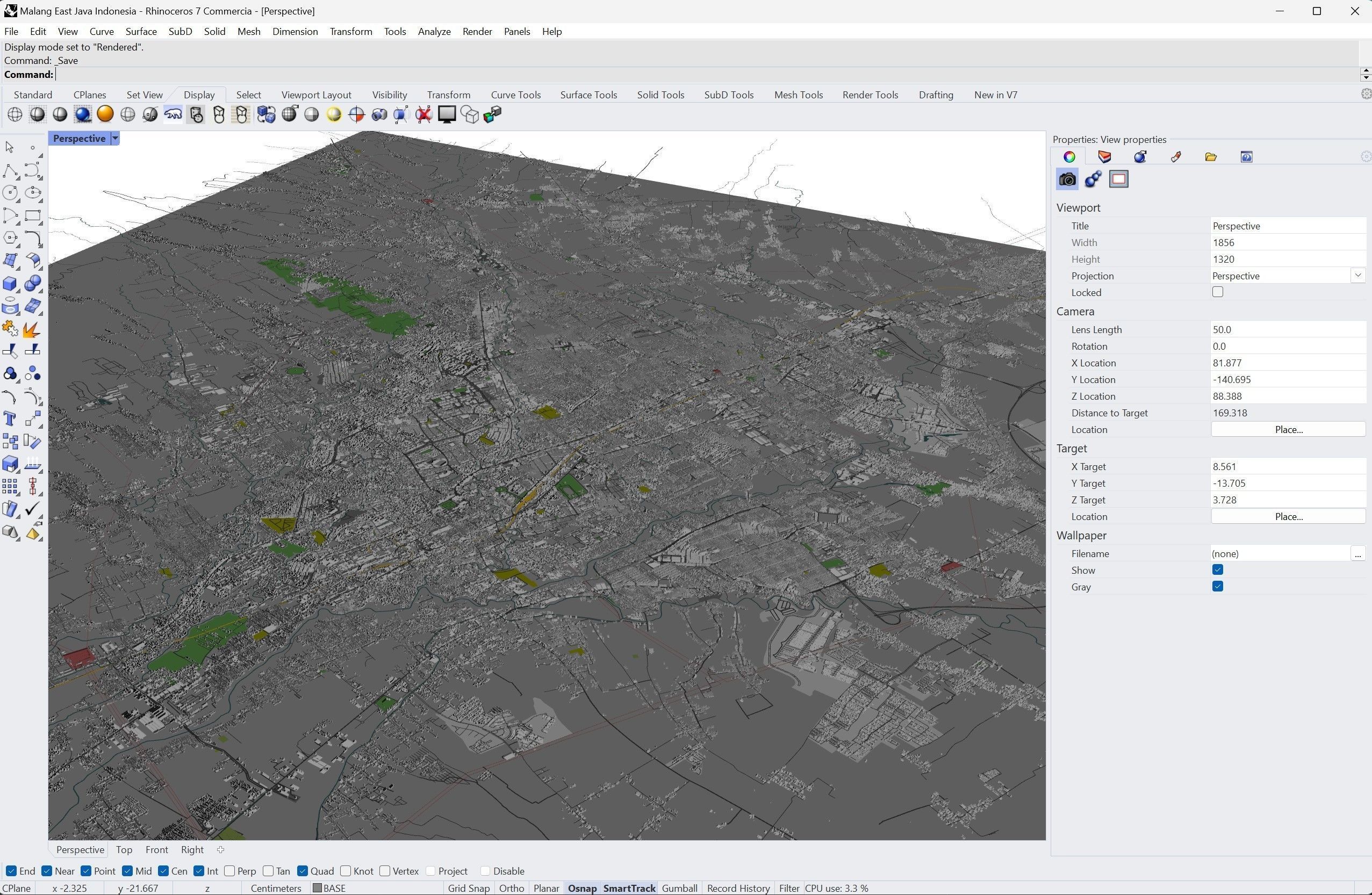 Malang East Java Indonesia 20km Low-poly 3D model_12