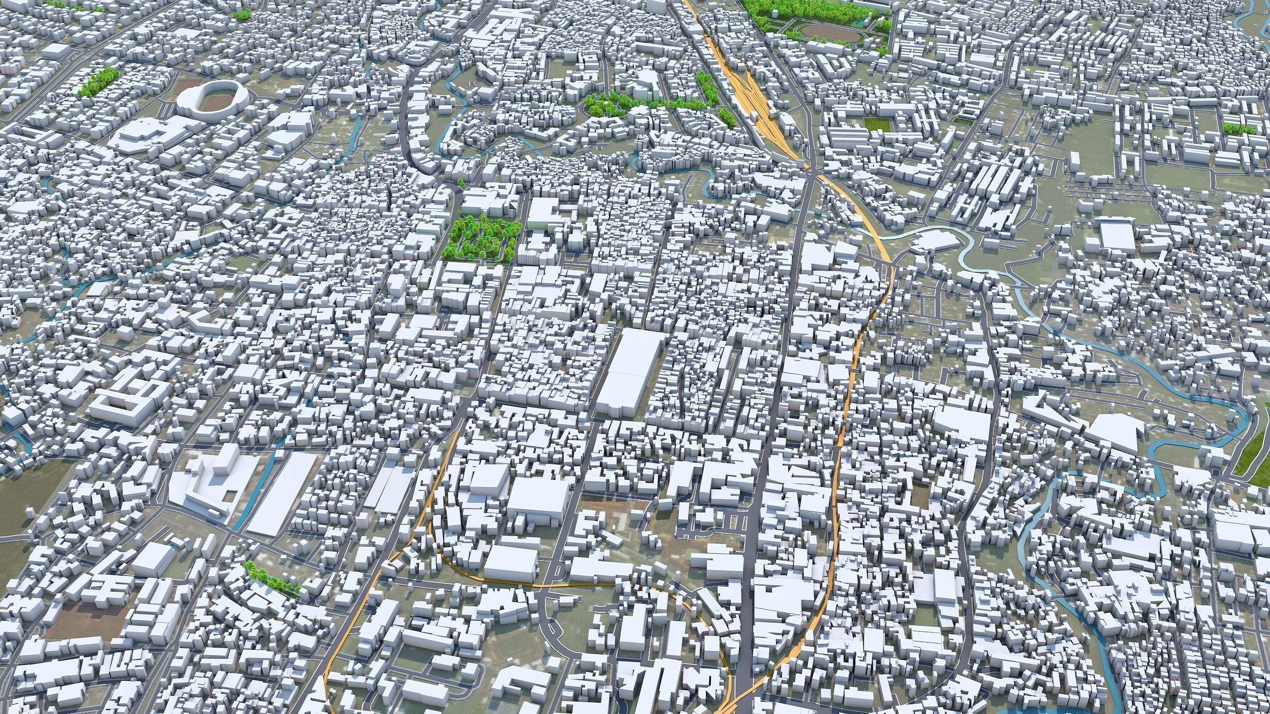 Malang East Java Indonesia 20km Low-poly 3D model_2
