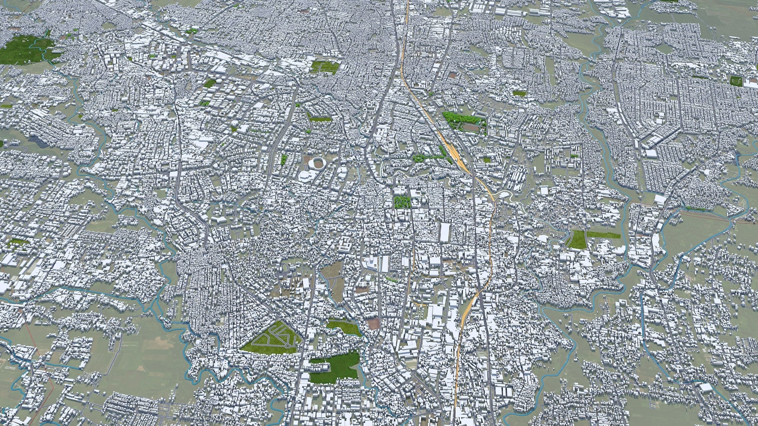 Malang East Java Indonesia 20km Low-poly 3D model_3