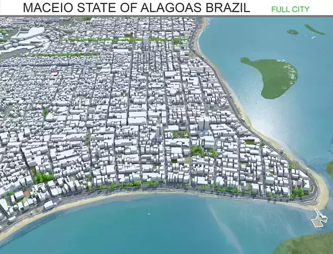 Maceio State of Alagoas Brazil 25km Low-poly 3D model