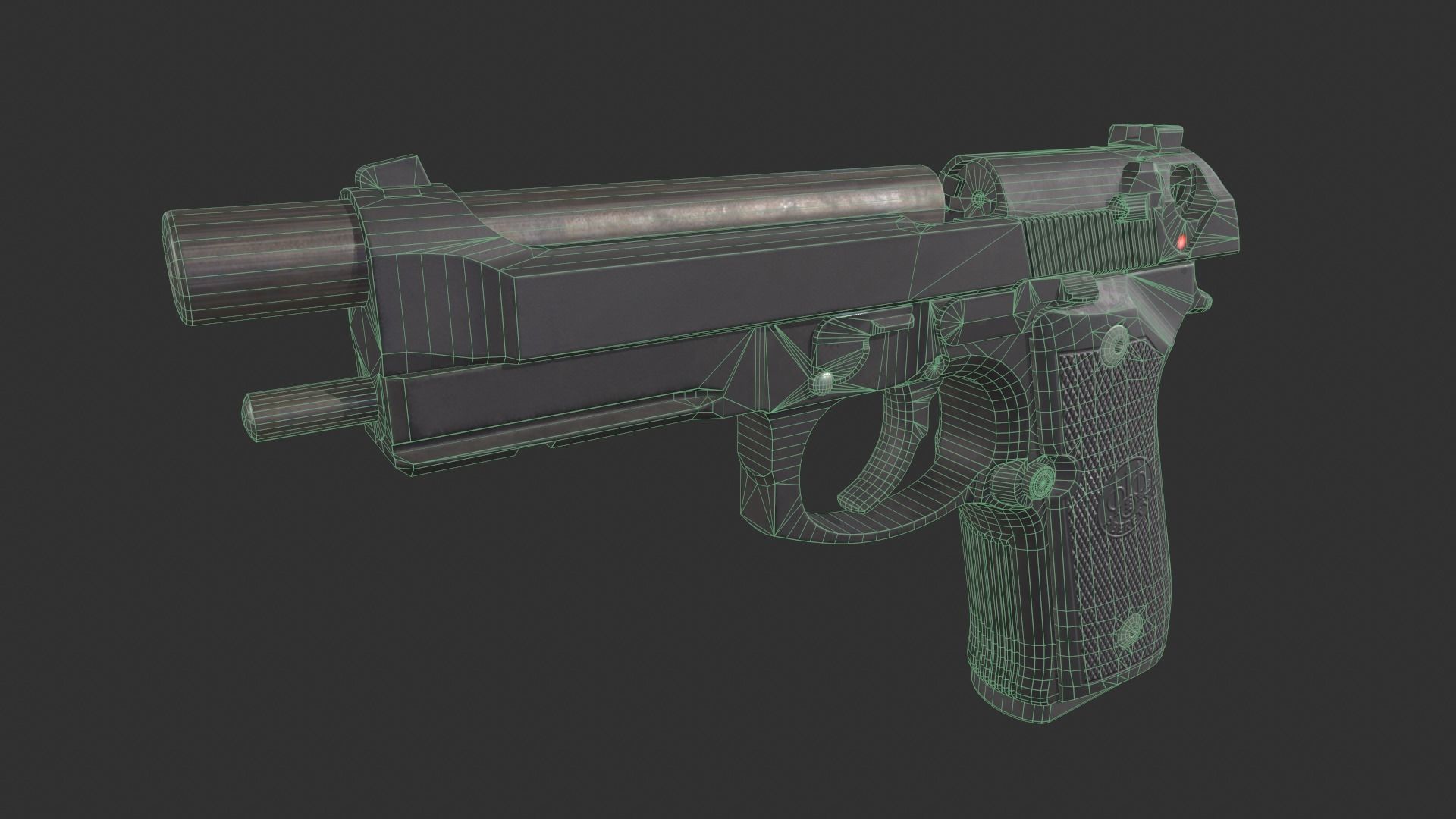 Beretta M9A1 Low-poly 3D model_6