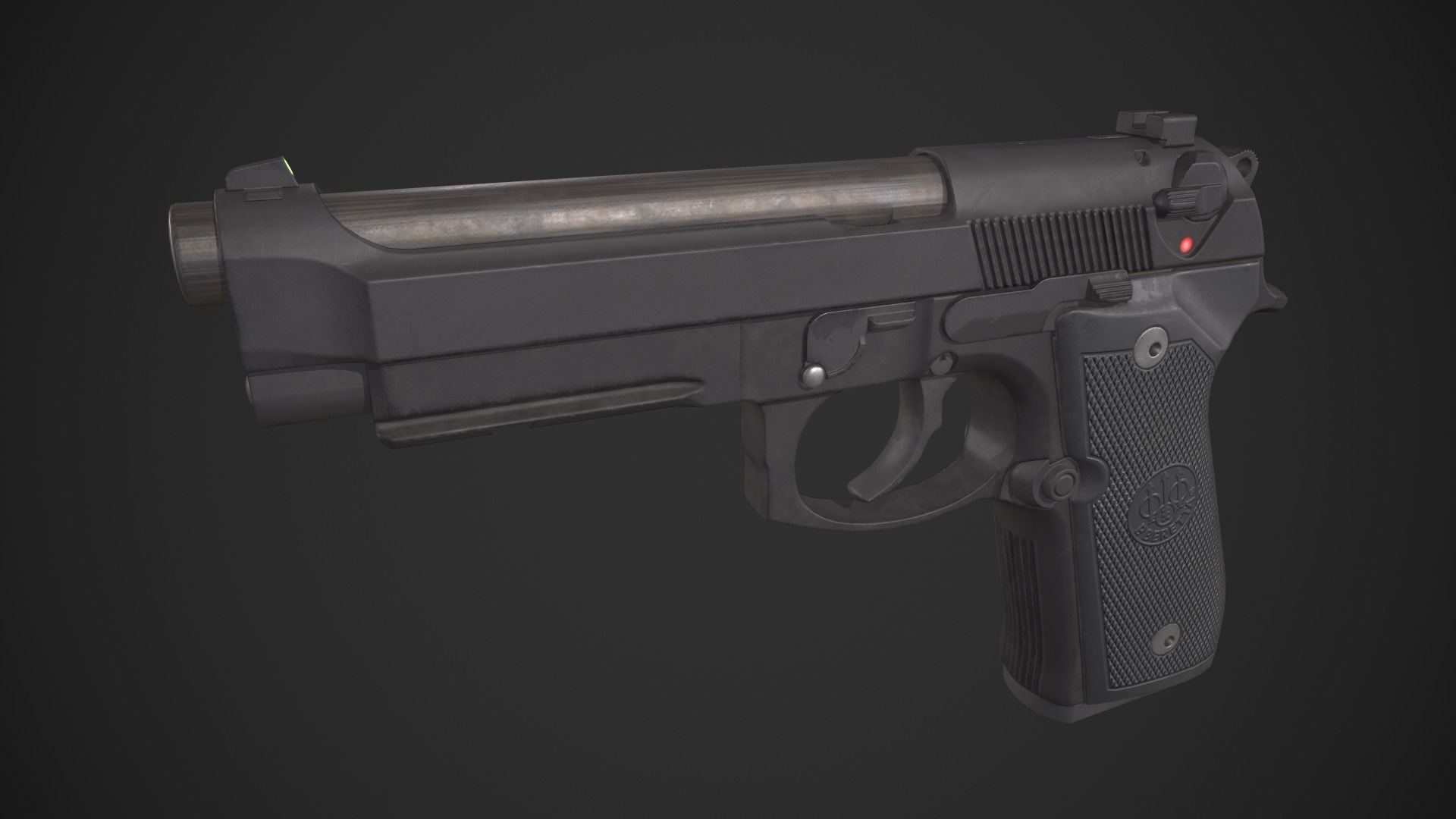 Beretta M9A1 Low-poly 3D model_1