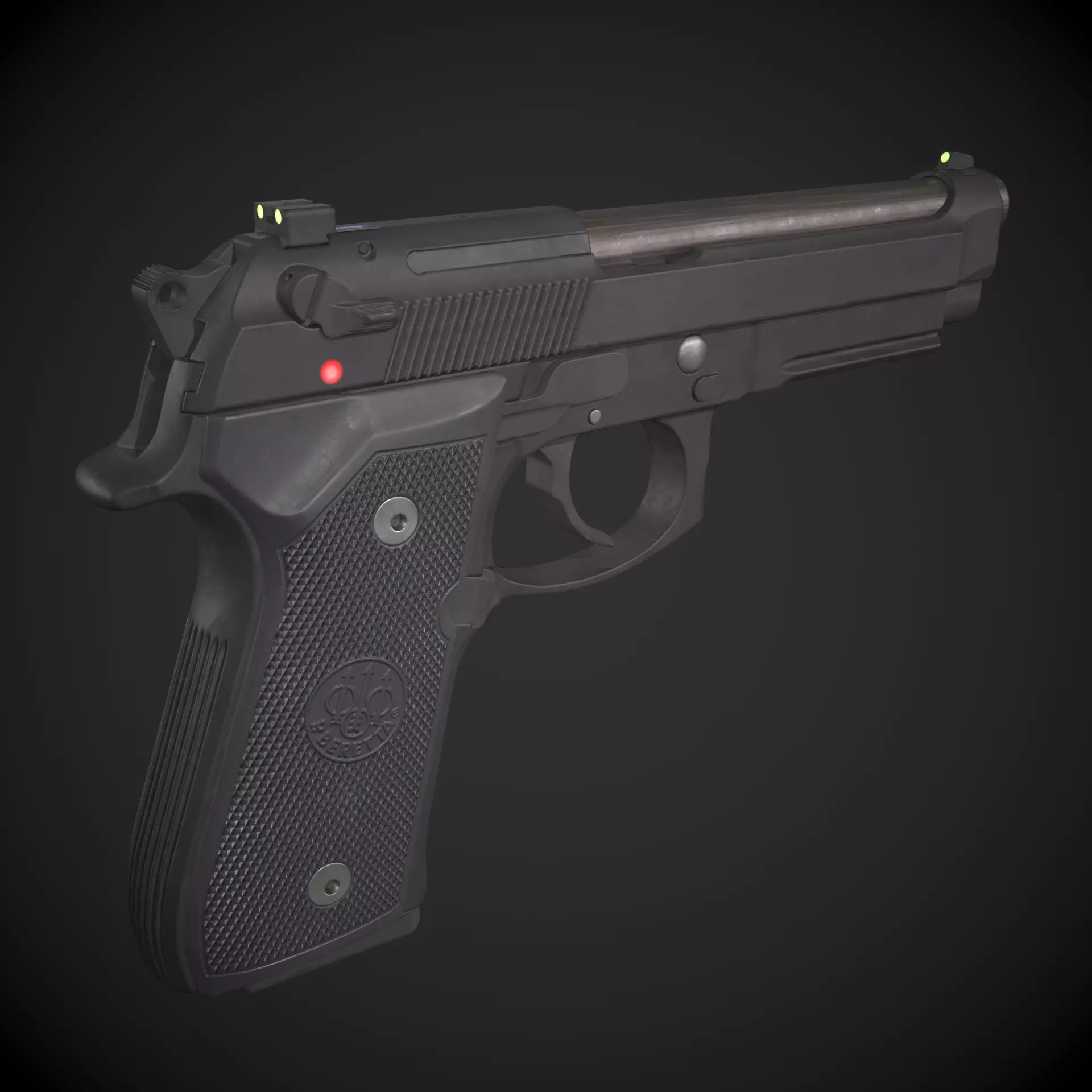 Beretta M9A1 Low-poly 3D model_0