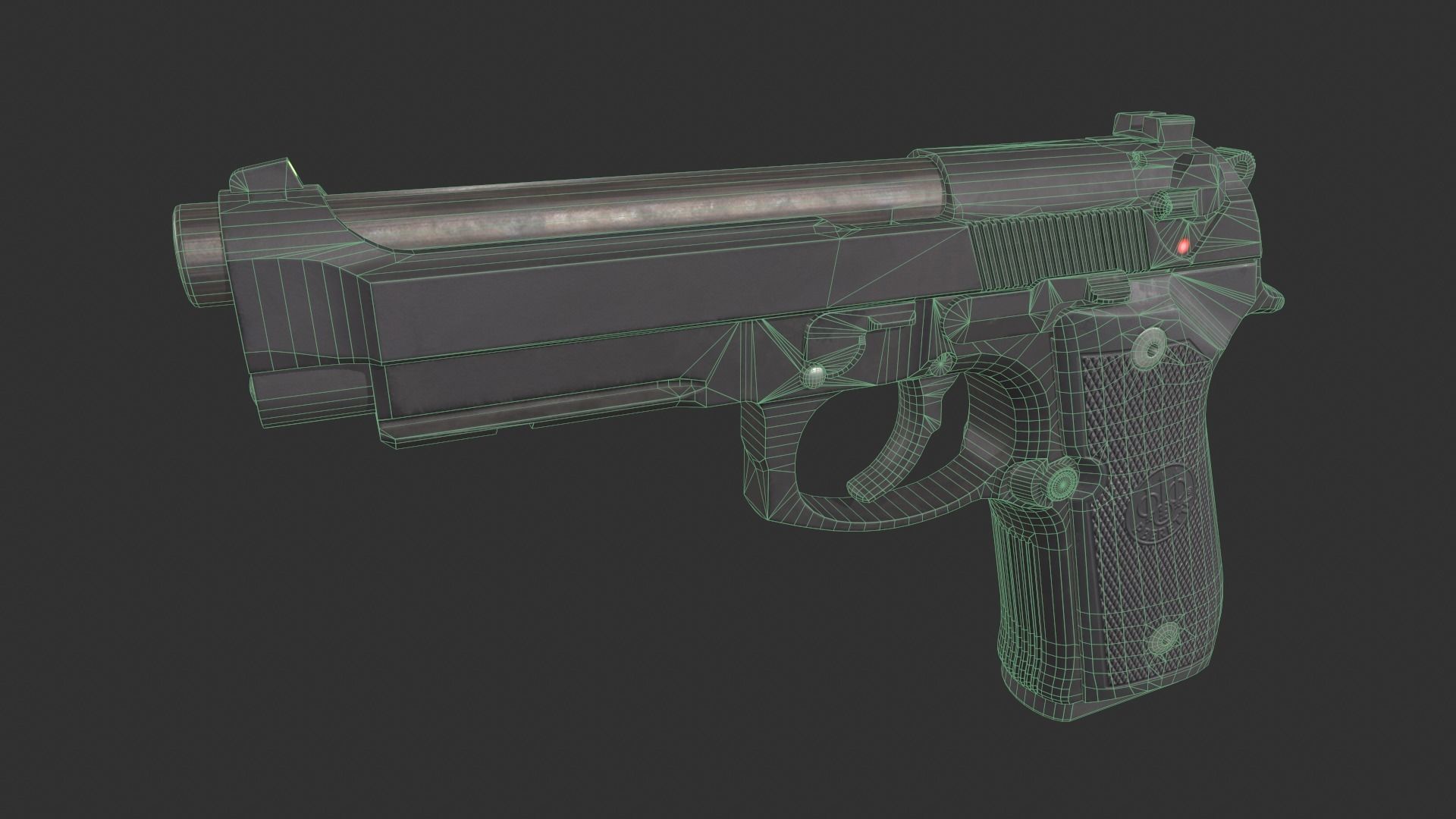 Beretta M9A1 Low-poly 3D model_2