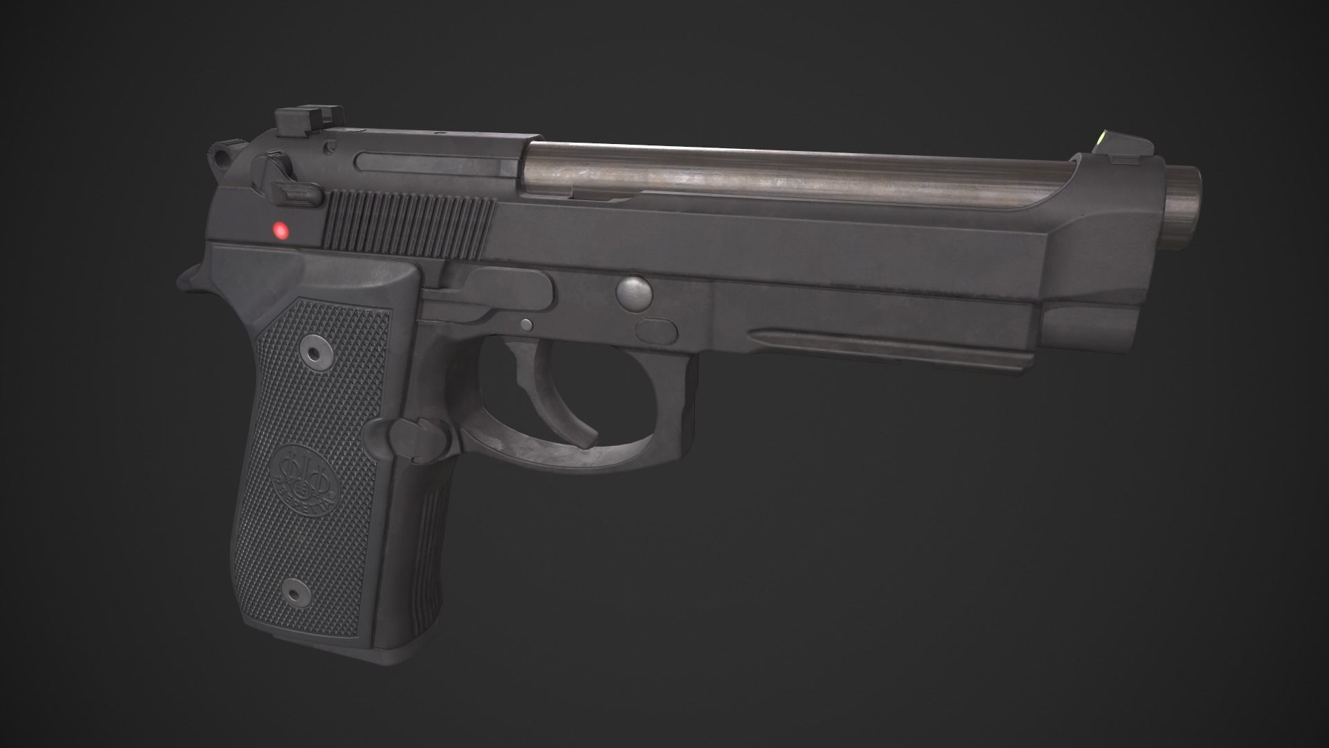 Beretta M9A1 Low-poly 3D model_3