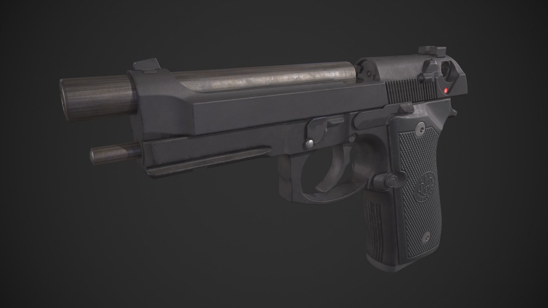 Beretta M9A1 Low-poly 3D model_5