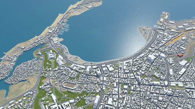 Luanda Angola 45km AI Low-poly 3D model 3