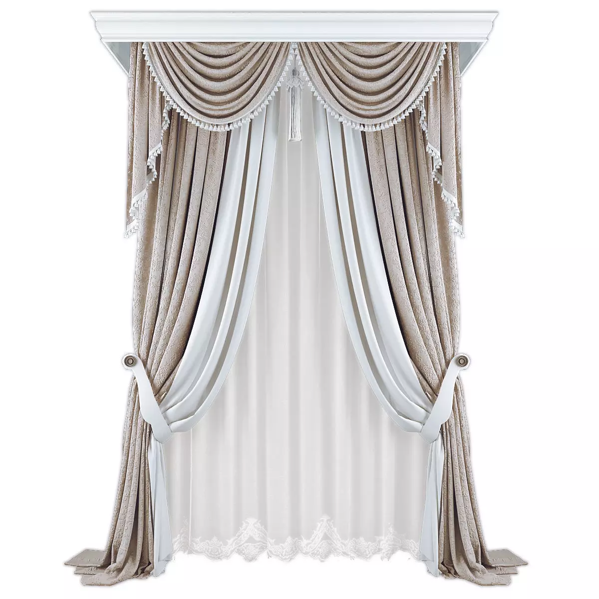 Curtains596 Low-poly 3D model_0