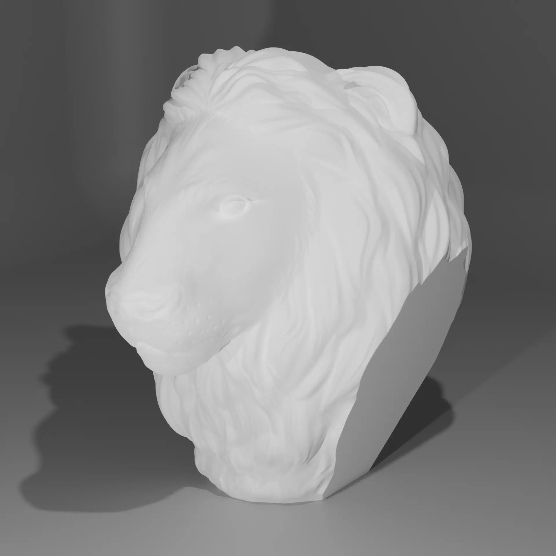 Lion Head Sculpture Free 3D print model