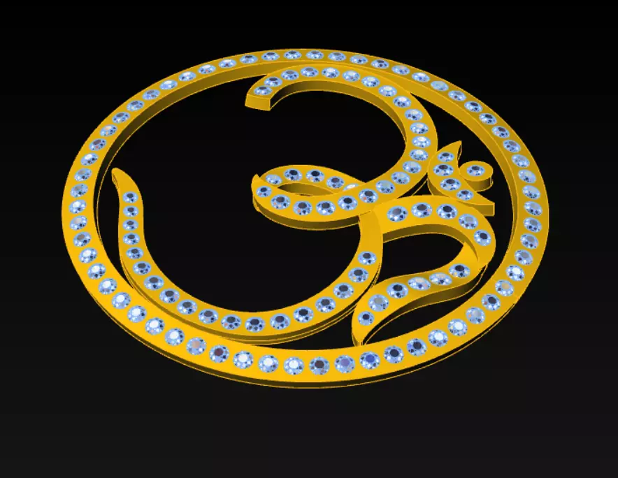 om pendent Free 3D print model