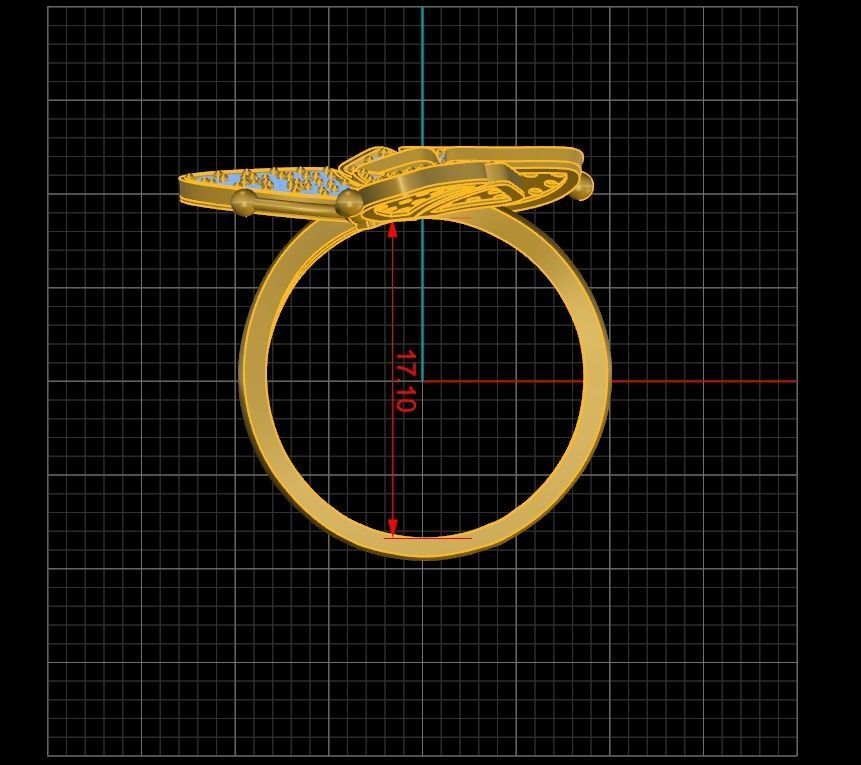Ring butterfly 3D print model_4