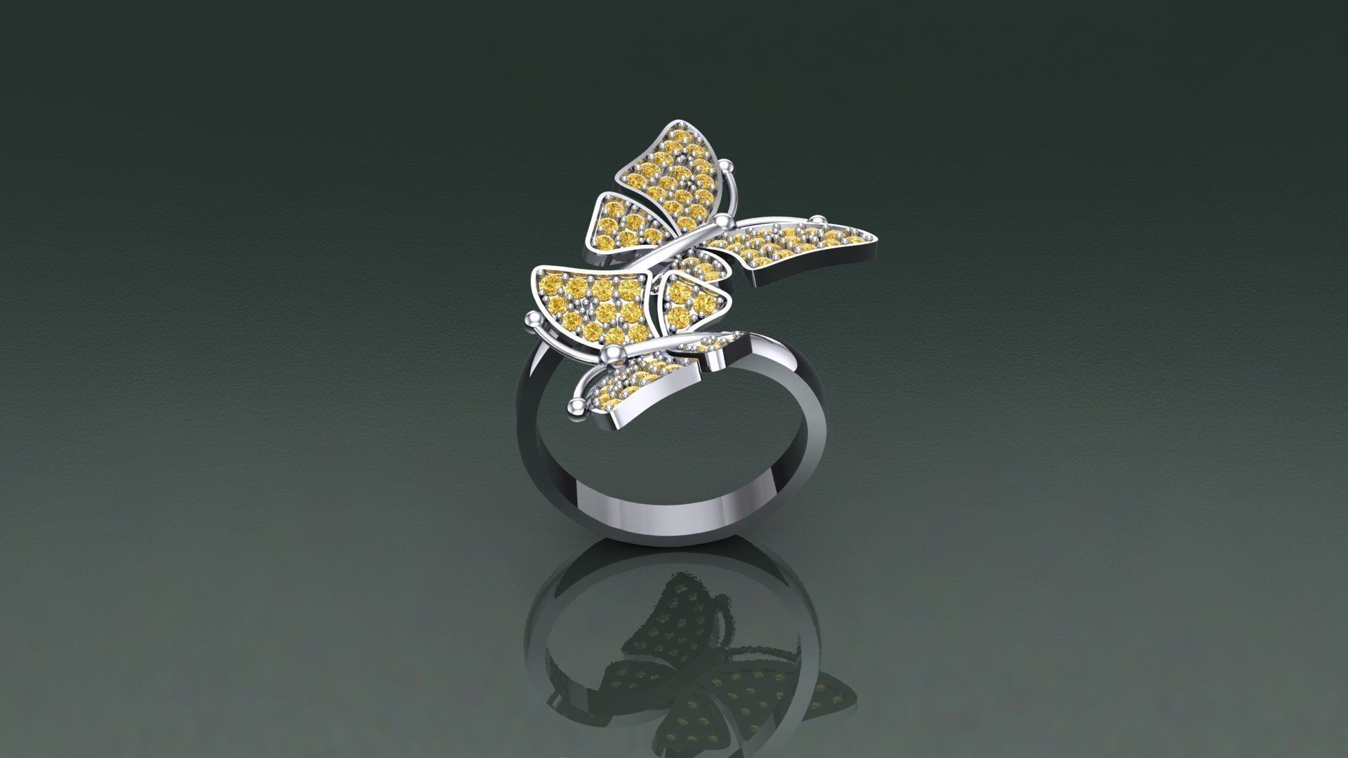 Ring butterfly 3D print model_1