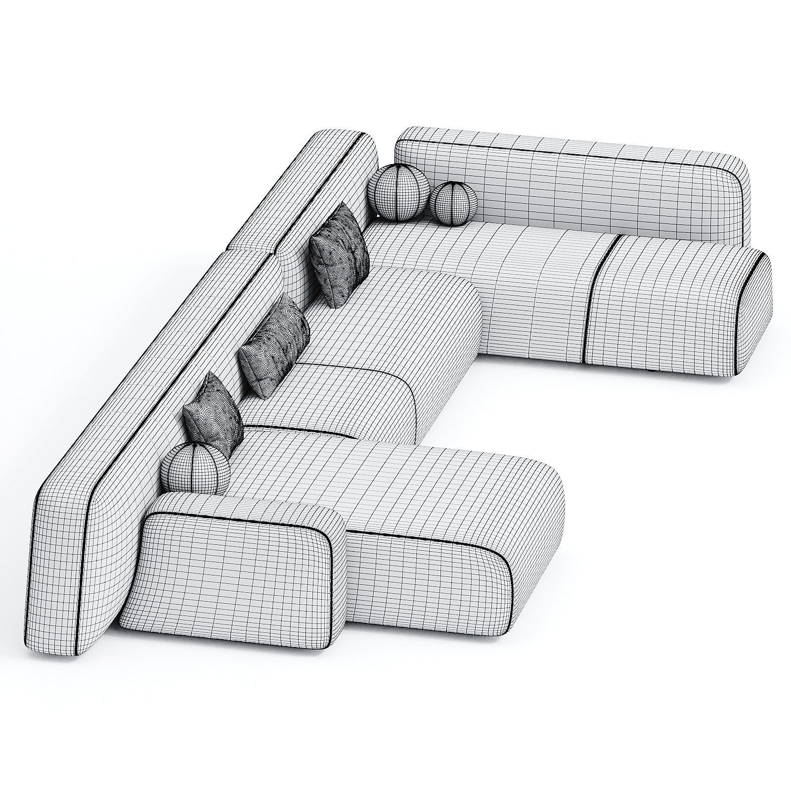 Suiseki sofa 3d model  3D model_2