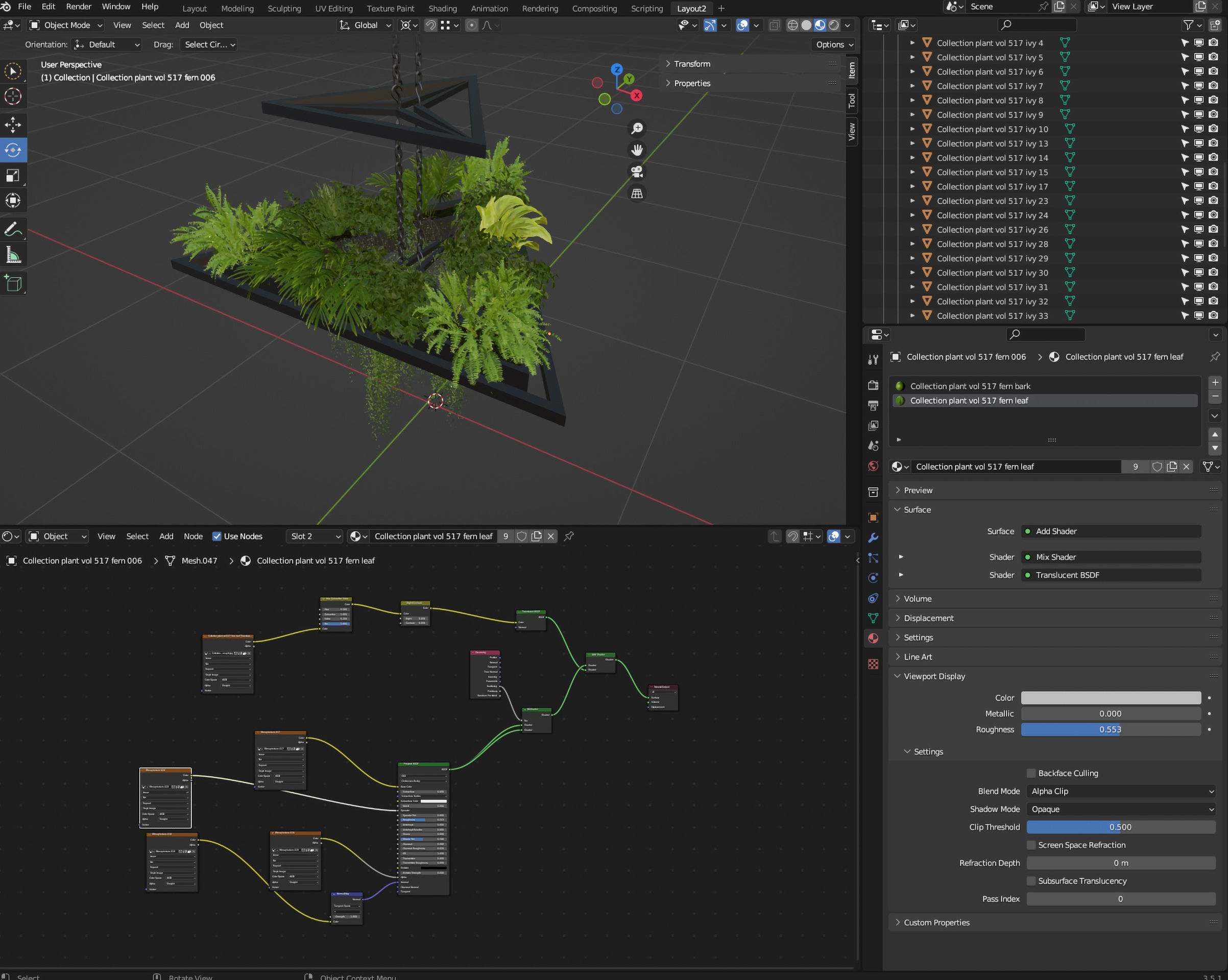 Collection plant vol 517 - blender model  3D model_6
