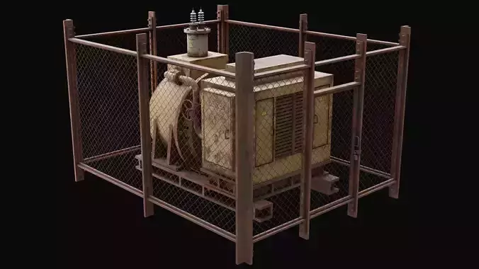 Old Rusty Generator Low-poly 3D model