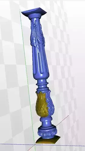 Distinctive column design for carving using 4D or 5D CNC rotary