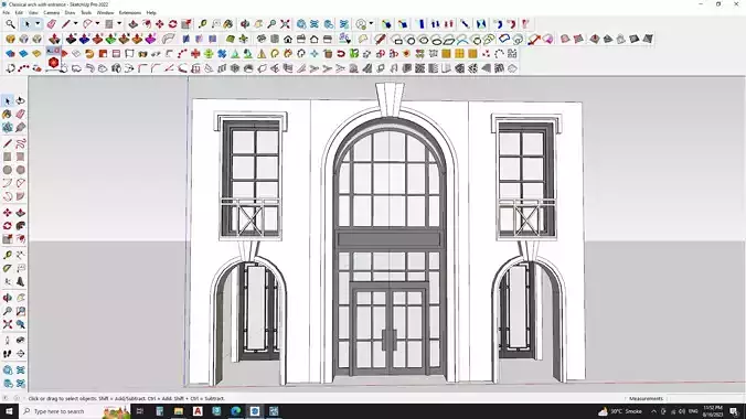 Classical arch with entrance 3D model