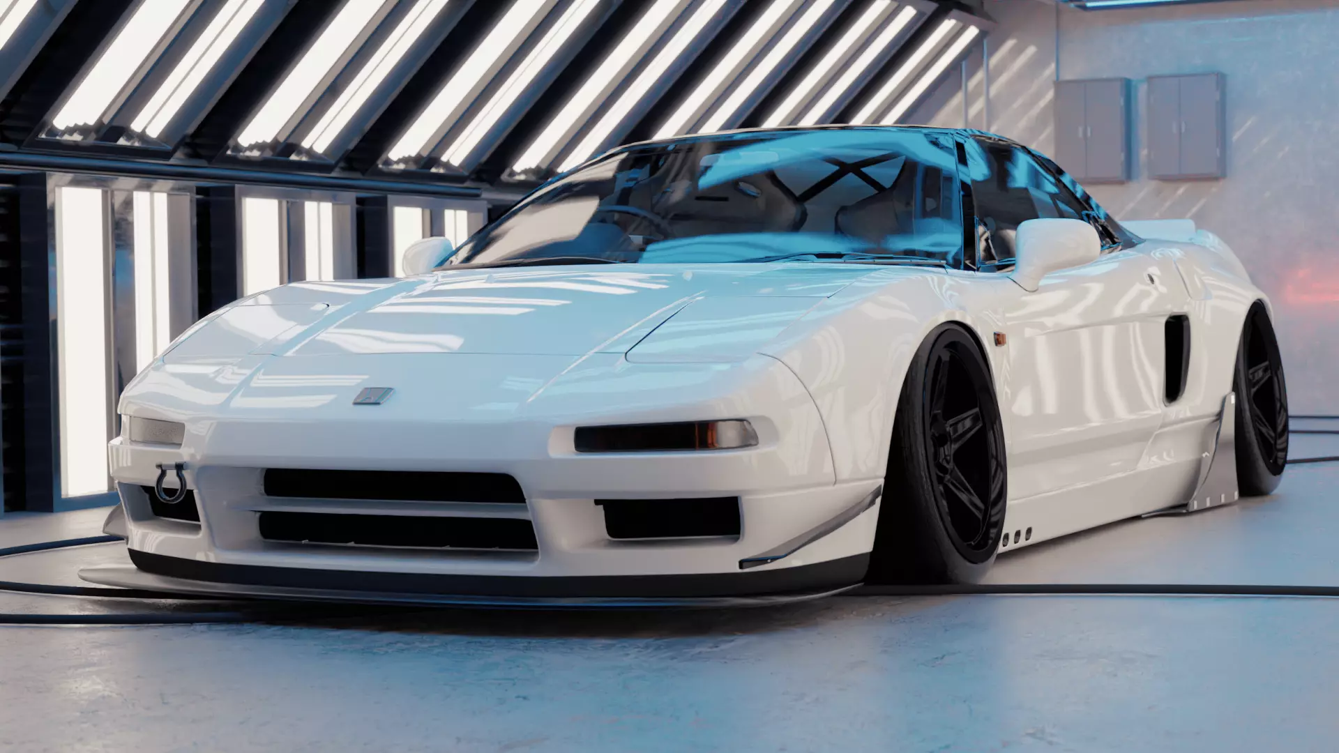 Highpoly Rigged Honda NSX Custom Design Blend File 3D model_0