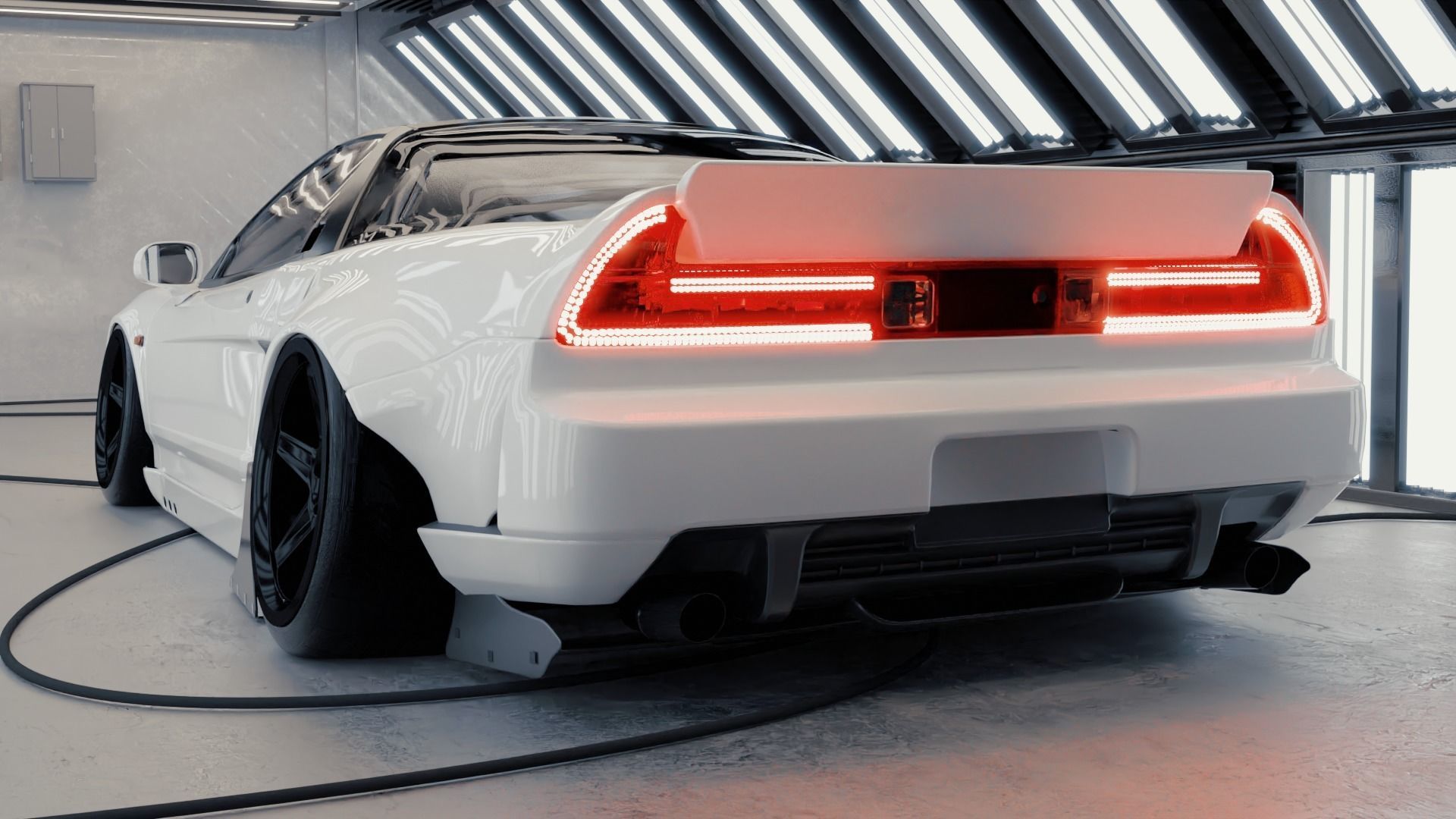 Highpoly Rigged Honda NSX Custom Design Blend File 3D model_2