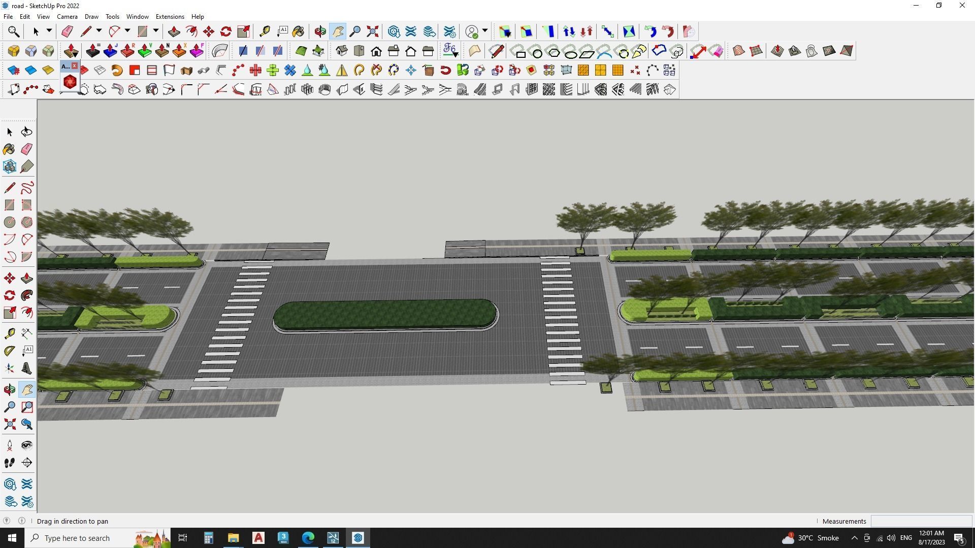 pedestrian road 3d model 3D model_2