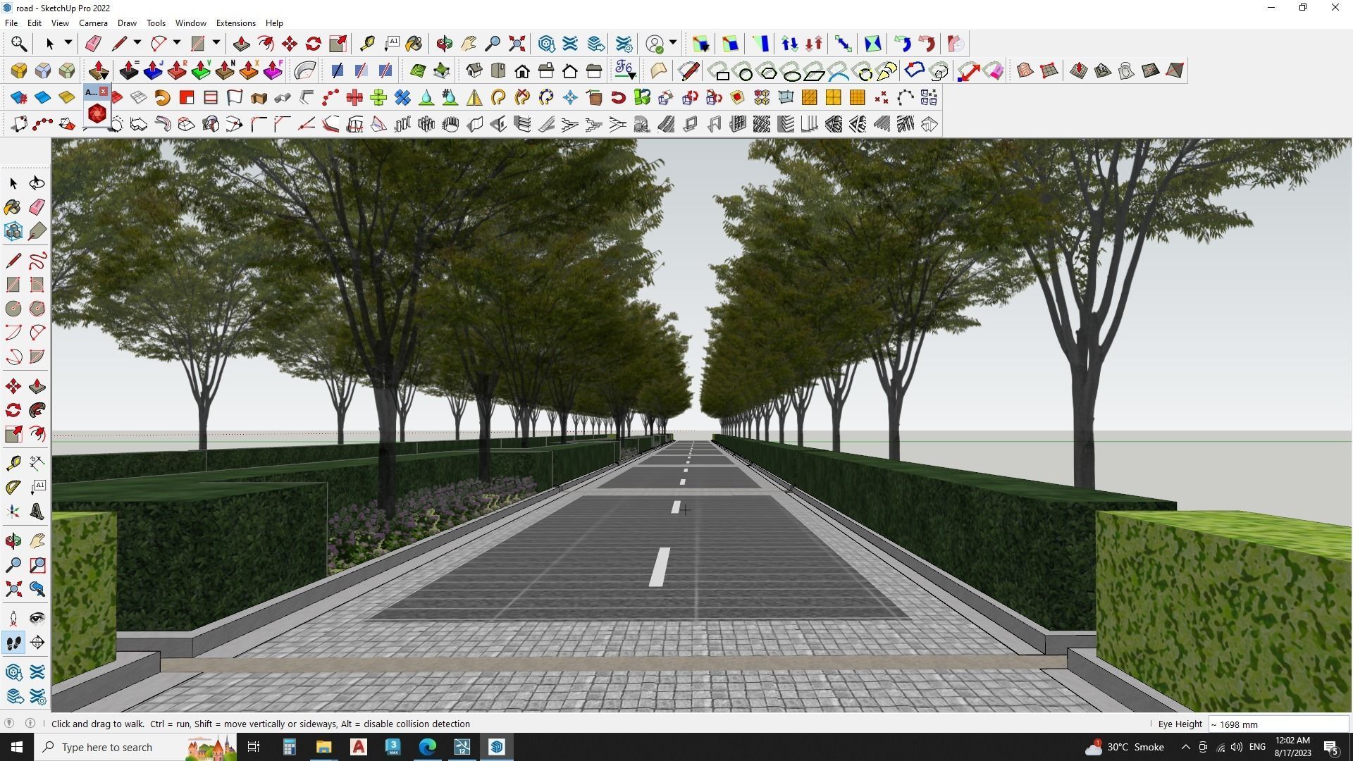 pedestrian road 3d model 3D model_8