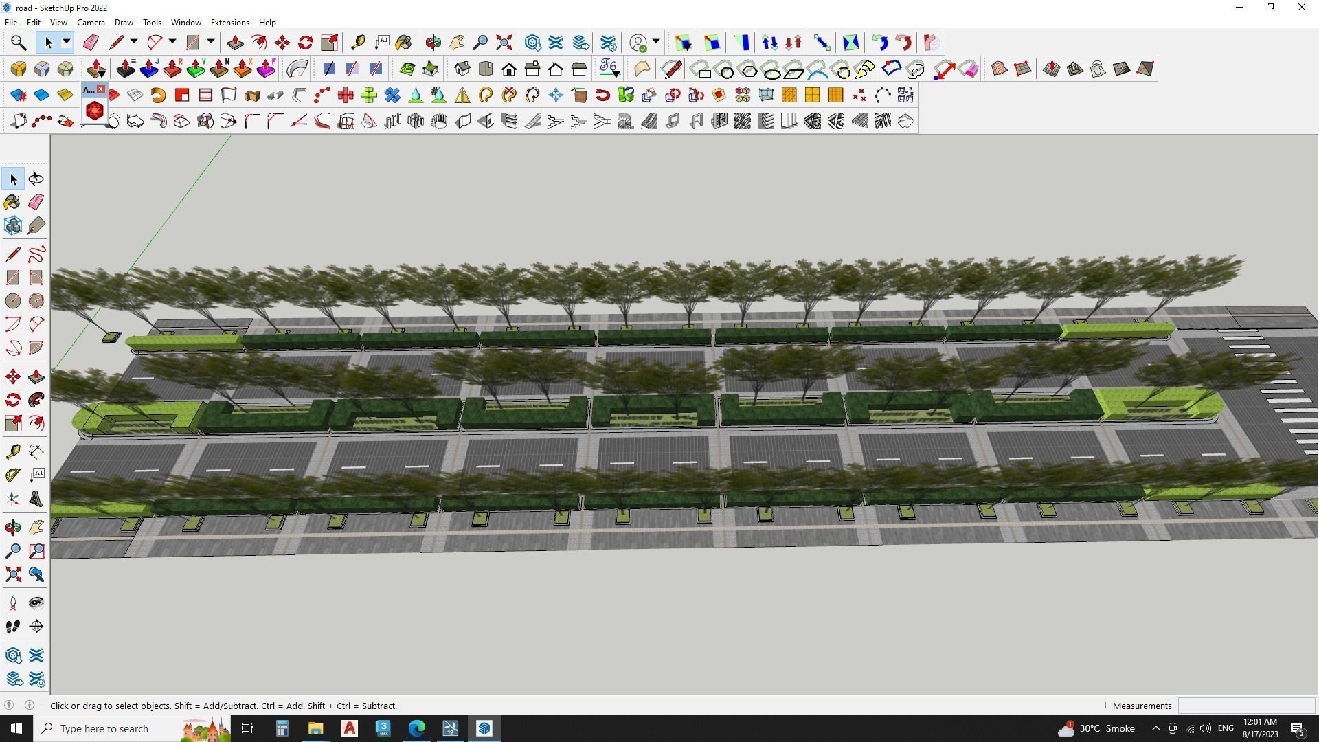 pedestrian road 3d model 3D model_1
