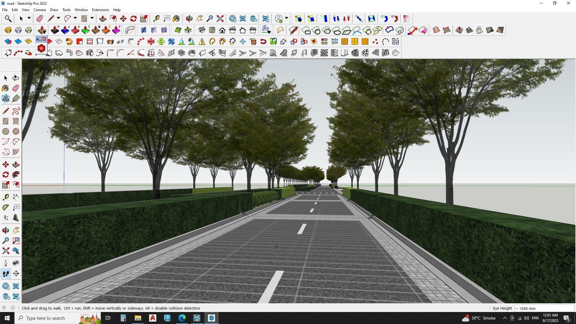 pedestrian road 3d model 3D model_5