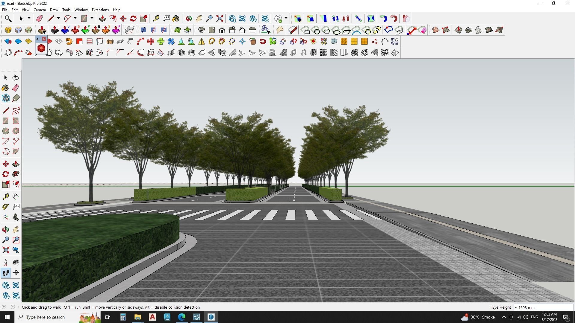 pedestrian road 3d model 3D model_7