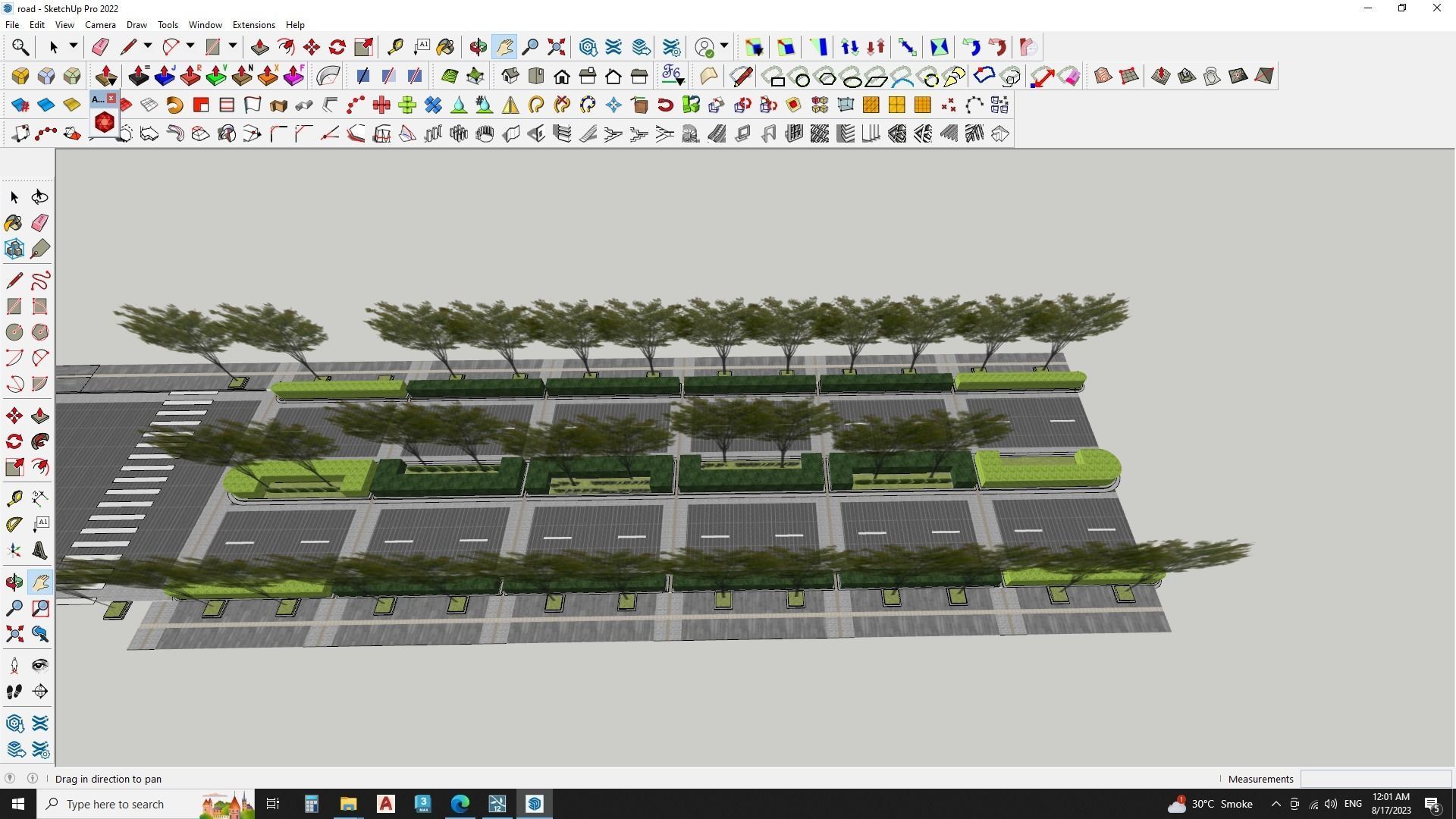 pedestrian road 3d model 3D model_3