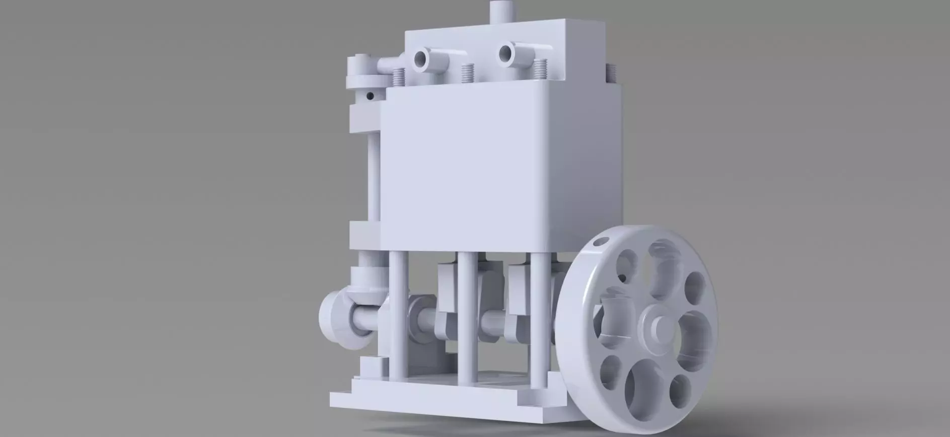 simple 2 cylinder vertical steam engine  3D model_0