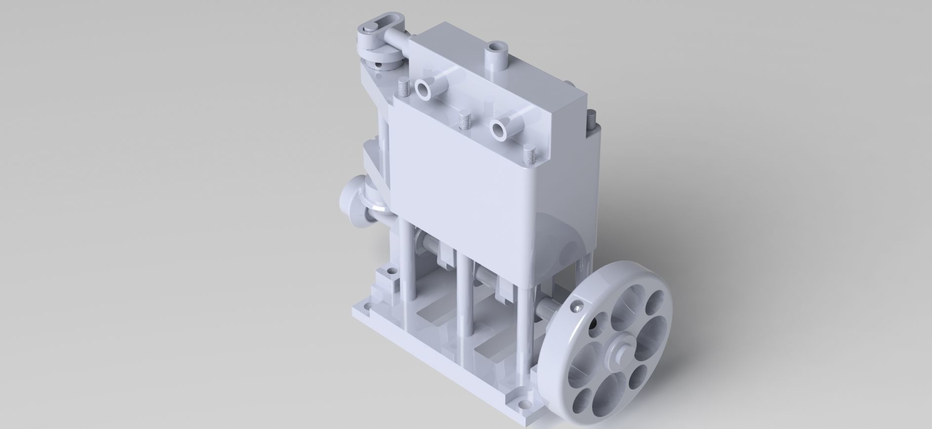 simple 2 cylinder vertical steam engine  3D model_3