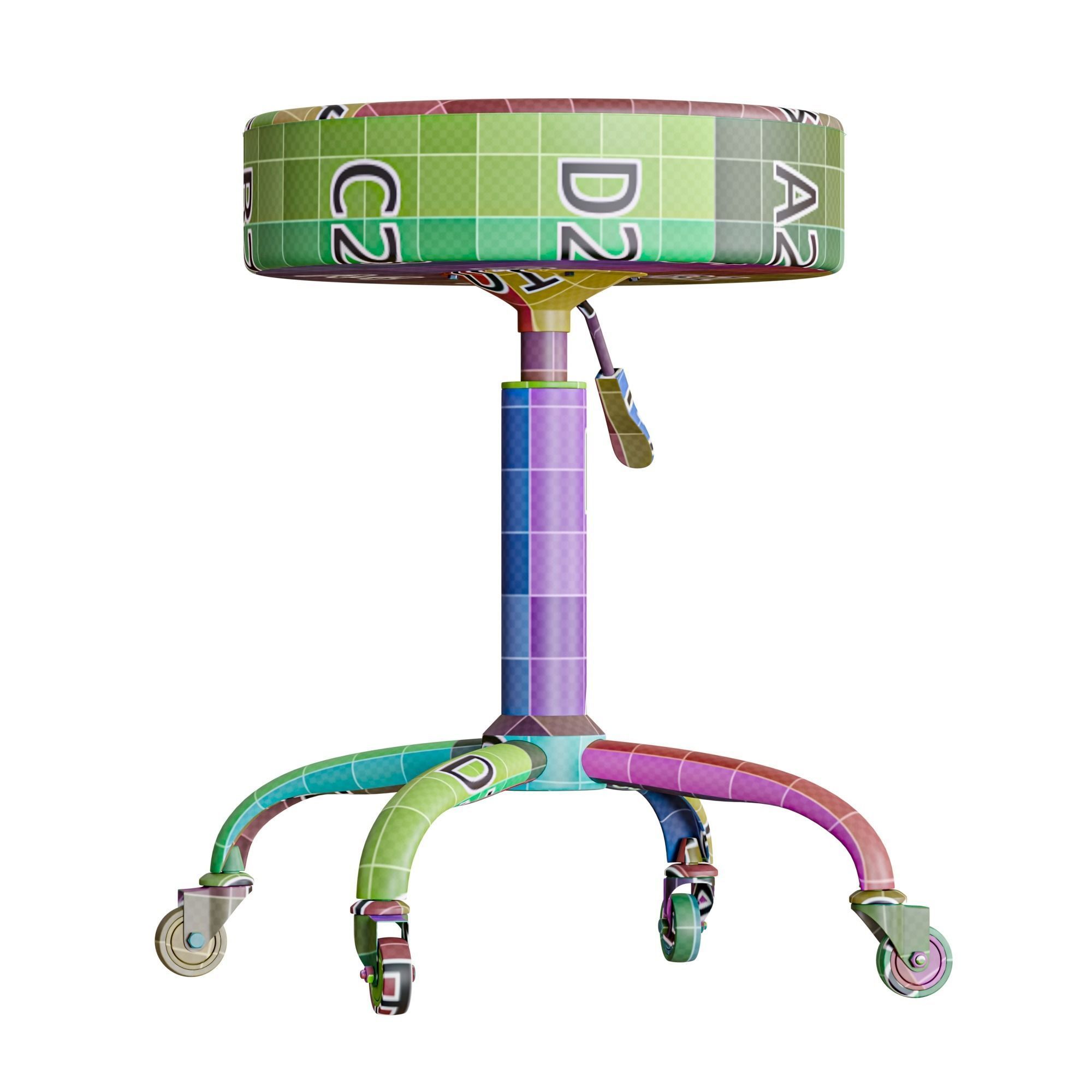 Medical Stool Low-poly 3D model_26