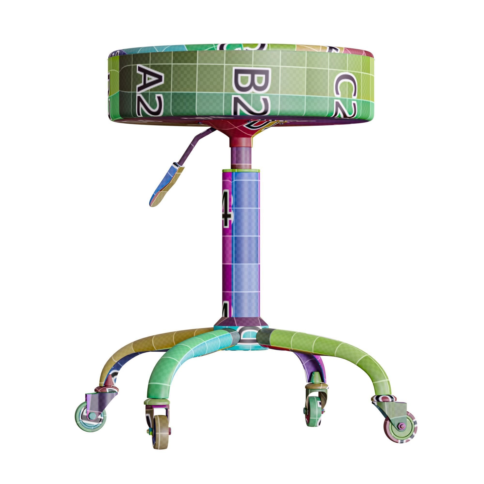 Medical Stool Low-poly 3D model_27