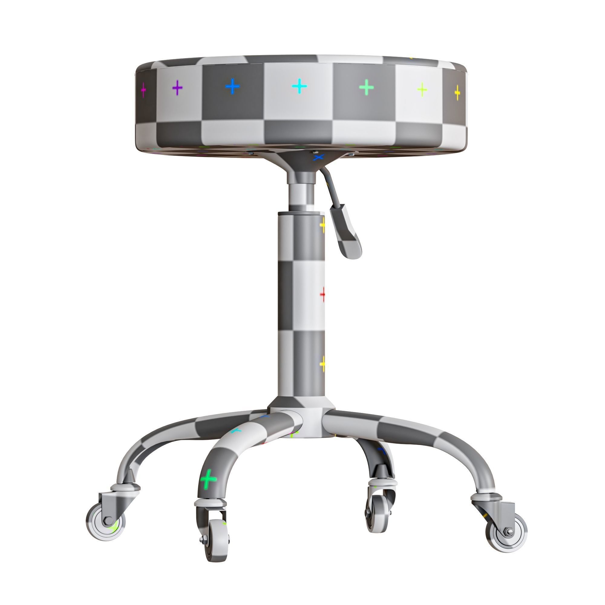 Medical Stool Low-poly 3D model_9