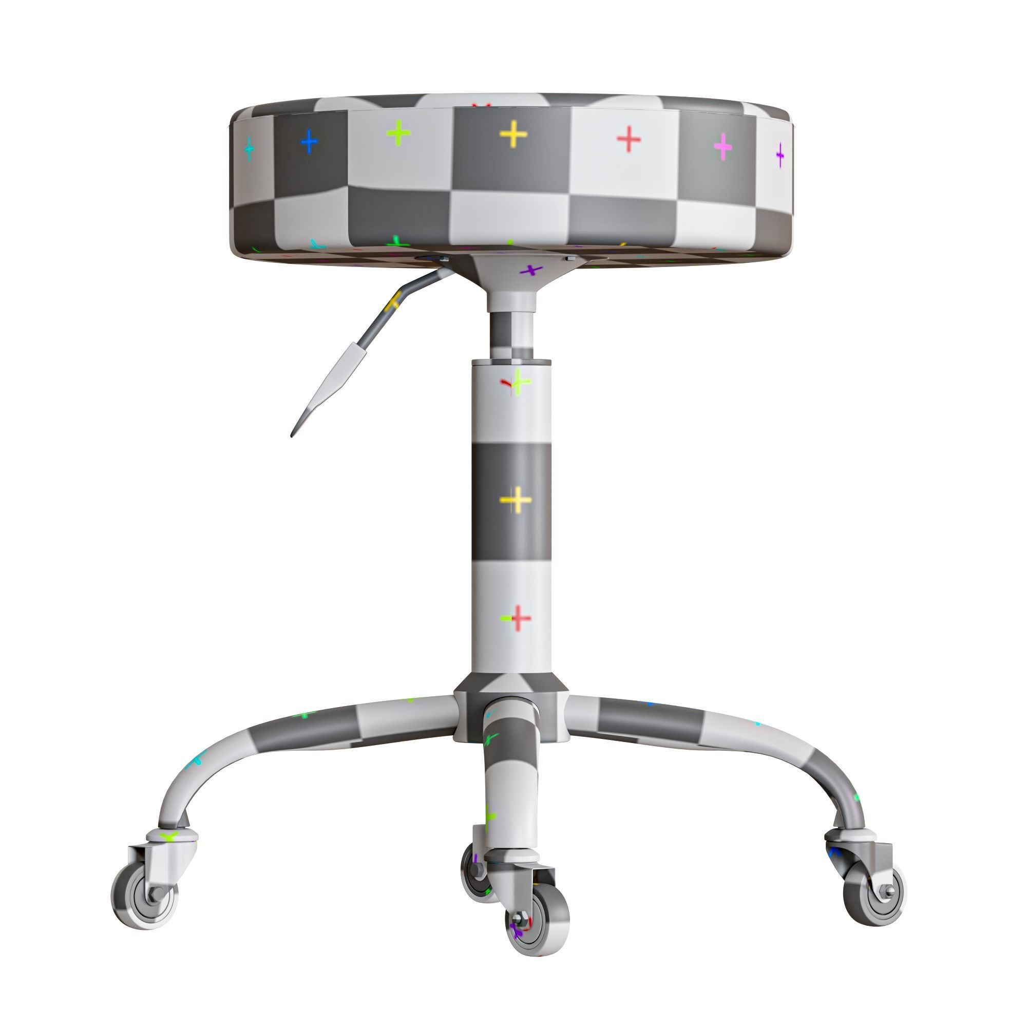 Medical Stool Low-poly 3D model_14