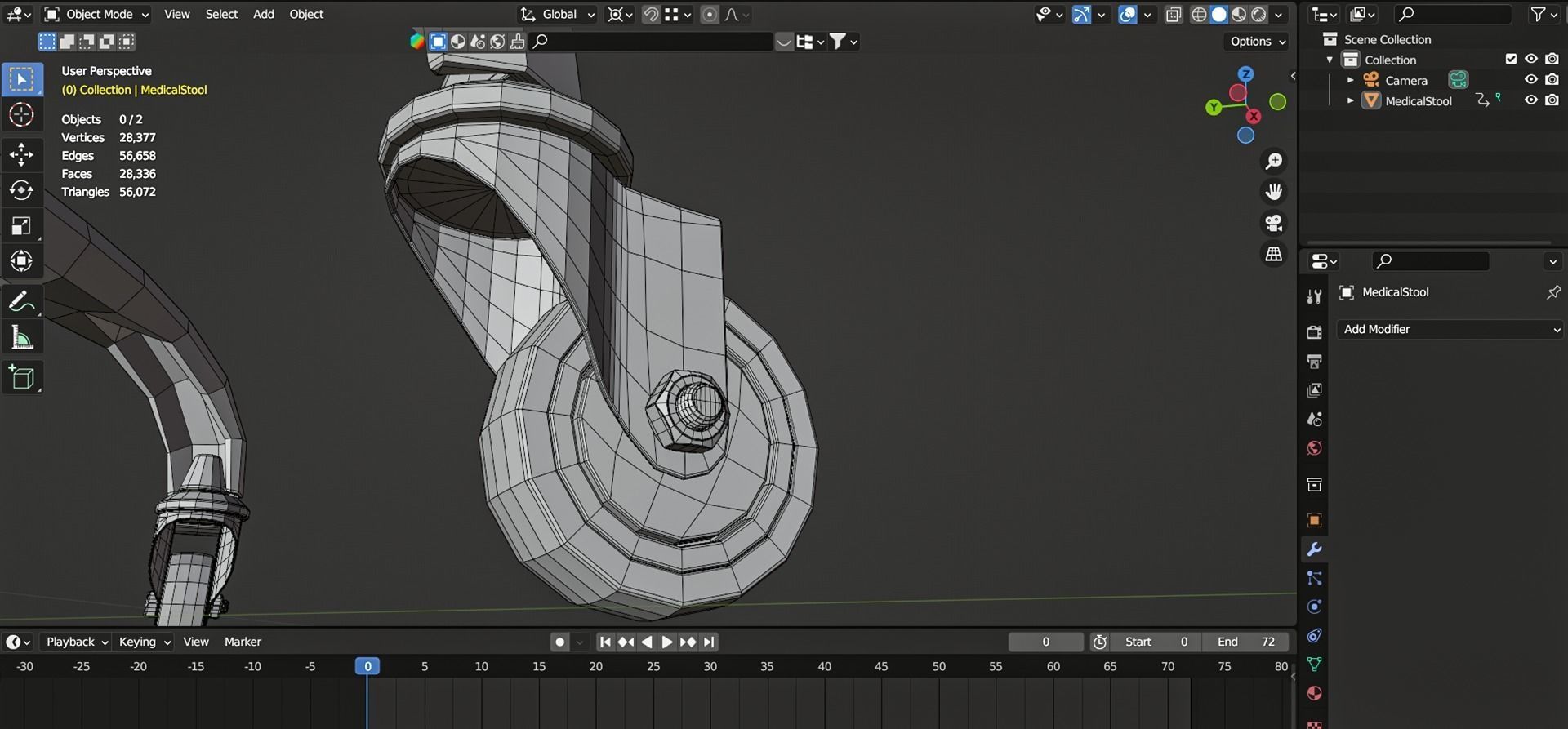 Medical Stool Low-poly 3D model_36