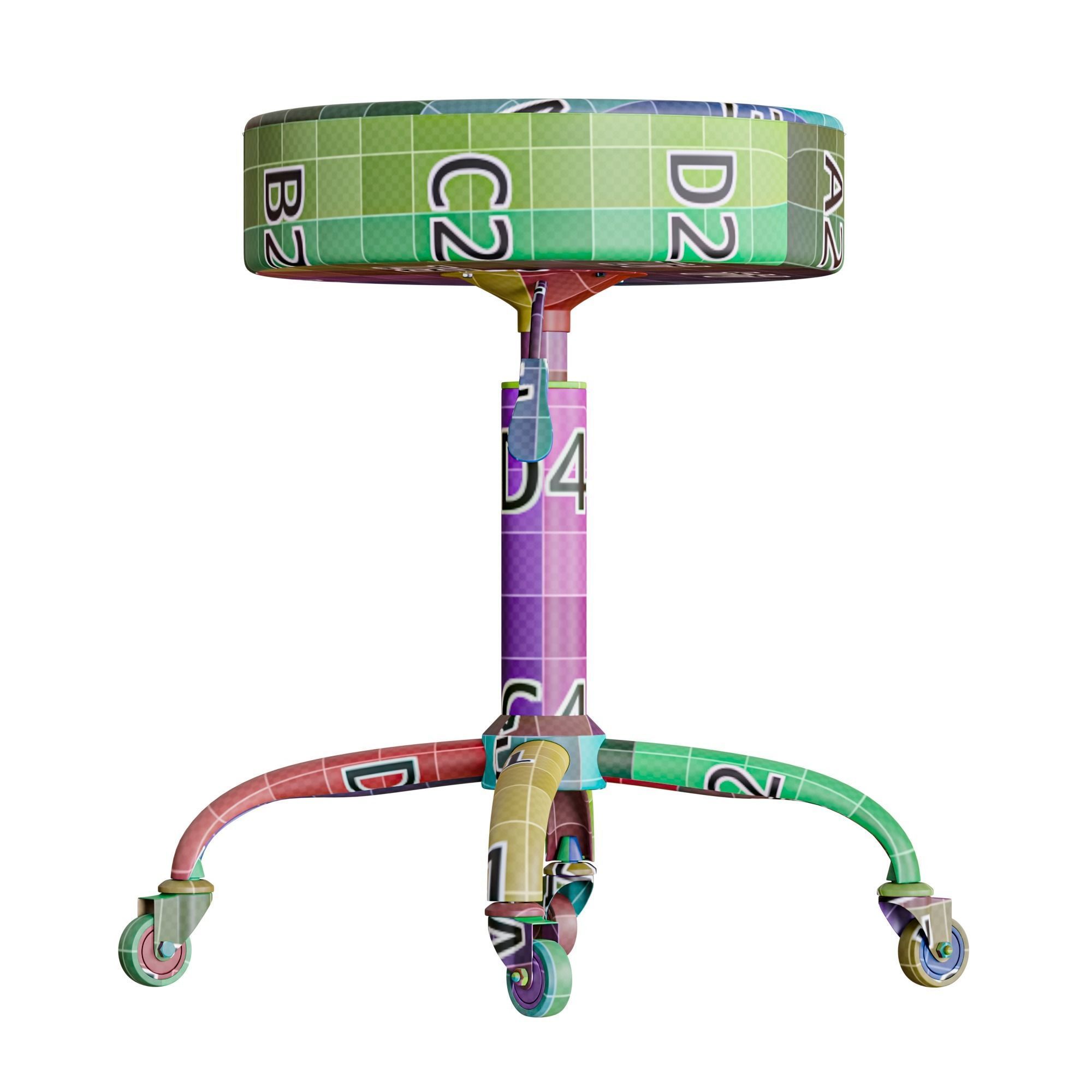 Medical Stool Low-poly 3D model_25