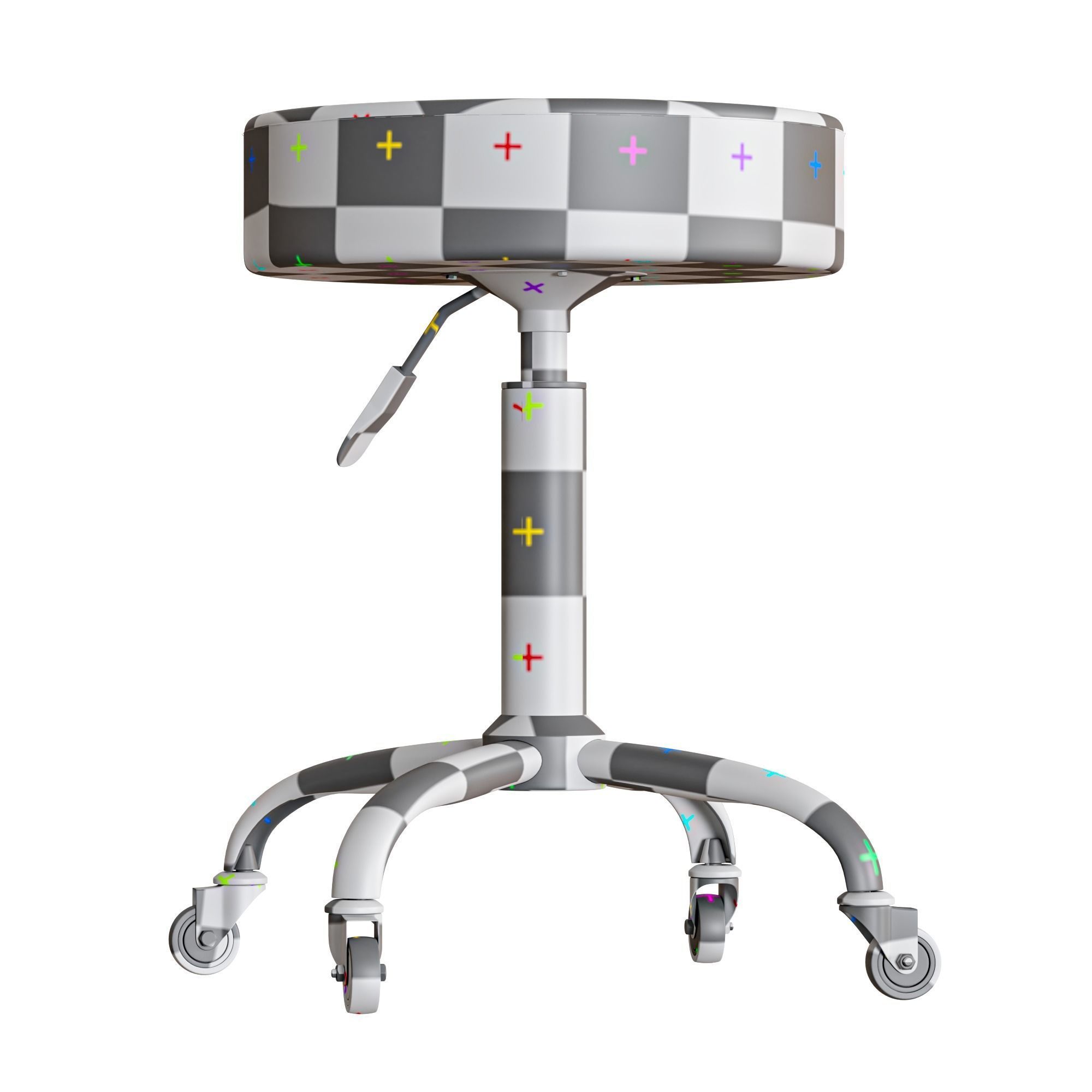 Medical Stool Low-poly 3D model_19