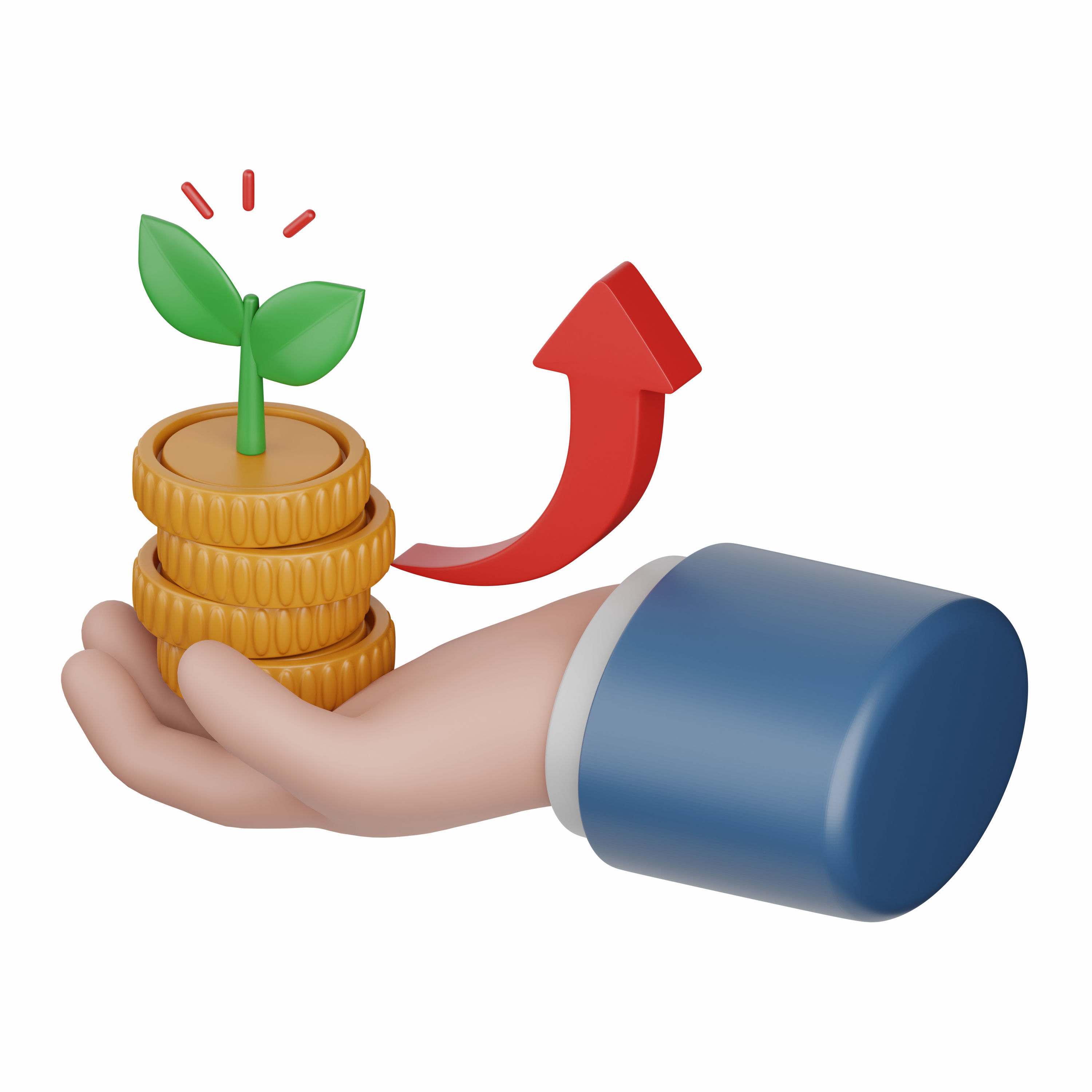 3d rendering investment isolated useful for business 3D model_2