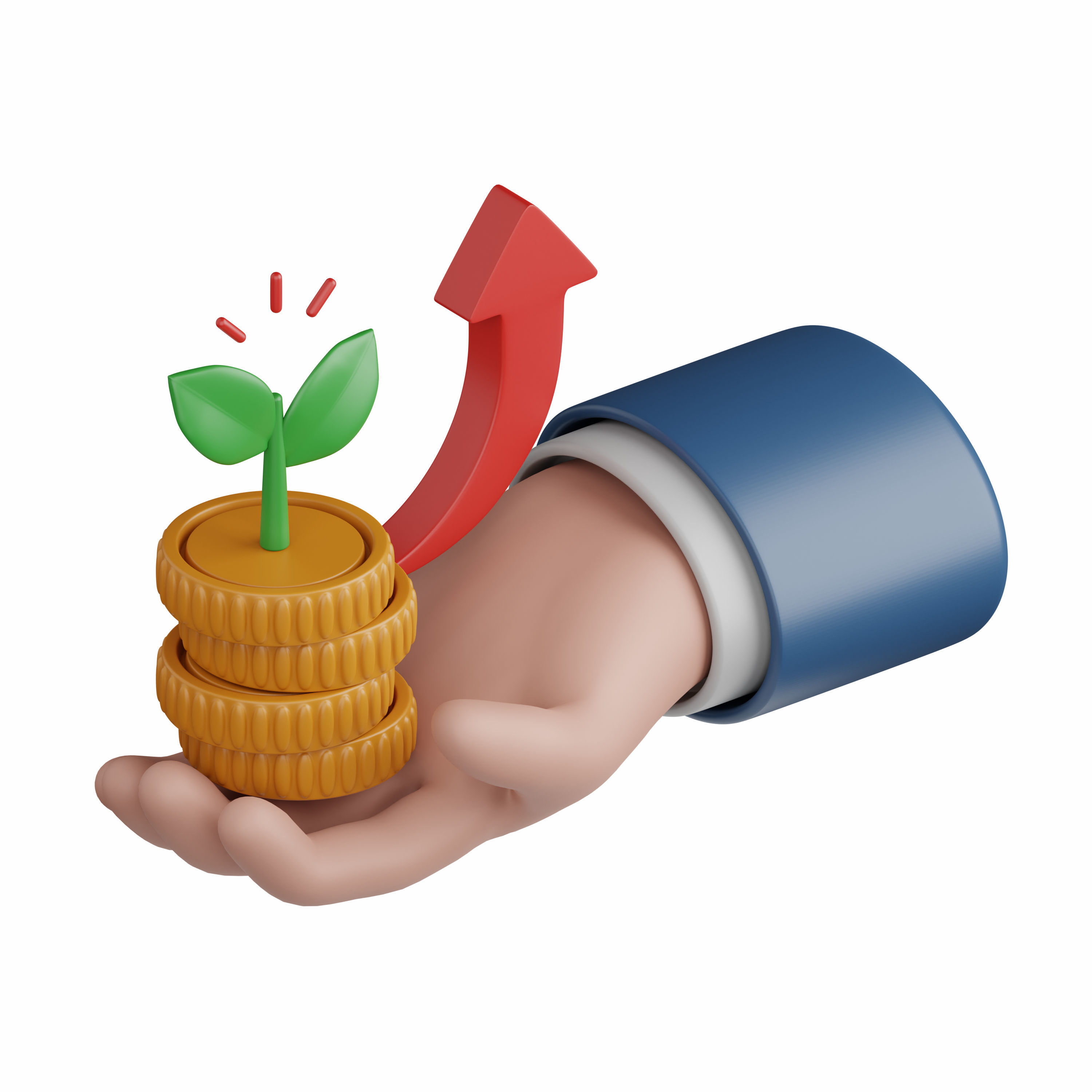 3d rendering investment isolated useful for business 3D model_3